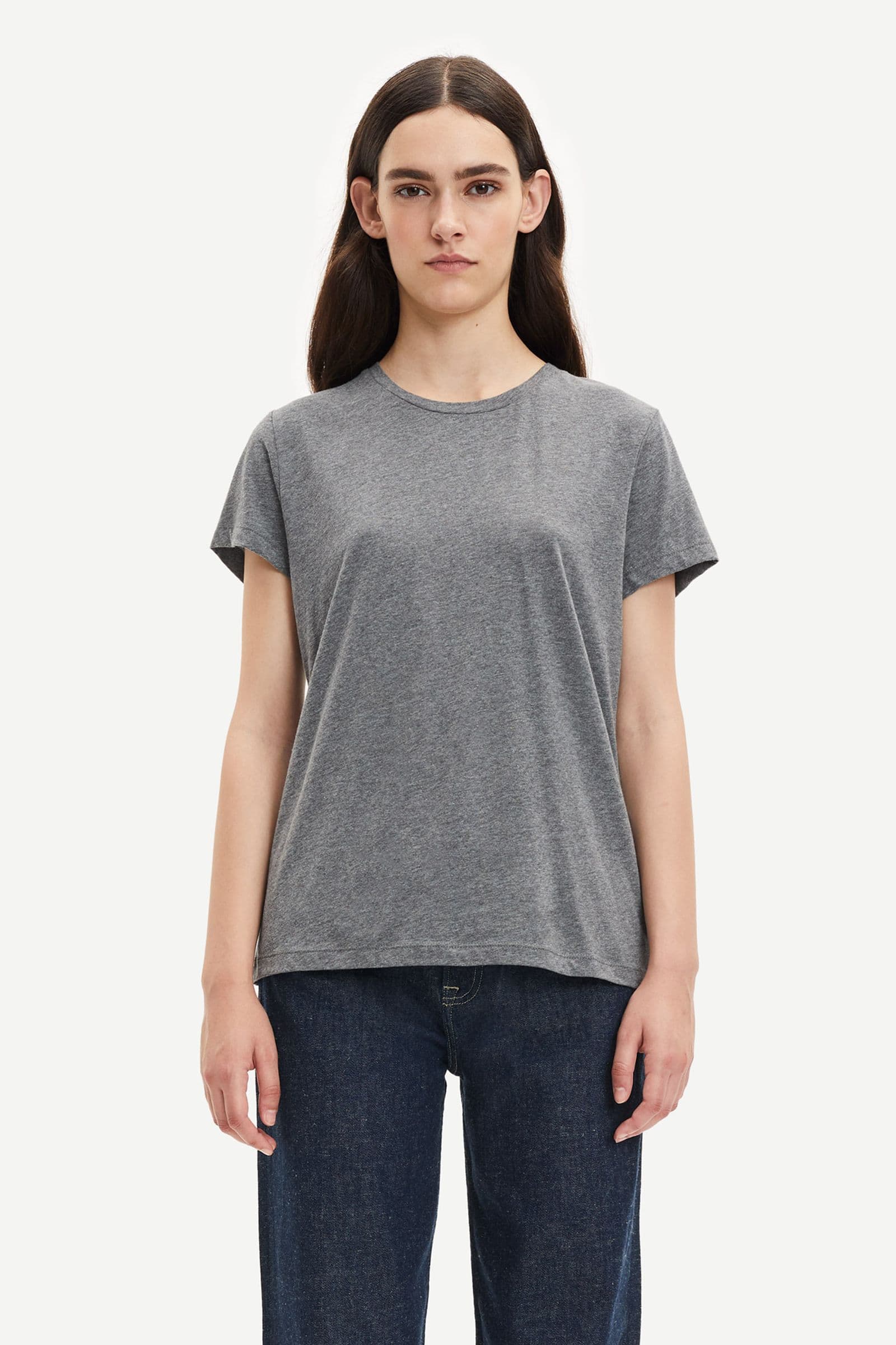 Solly tee solid 205 Dark grey mel.