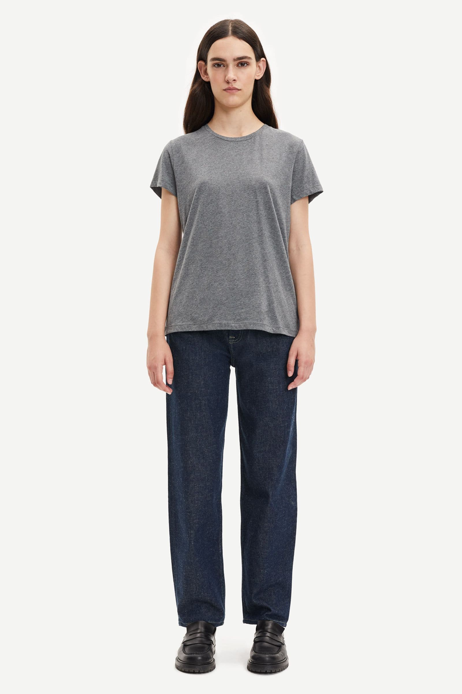 Solly tee solid 205 Dark grey mel.