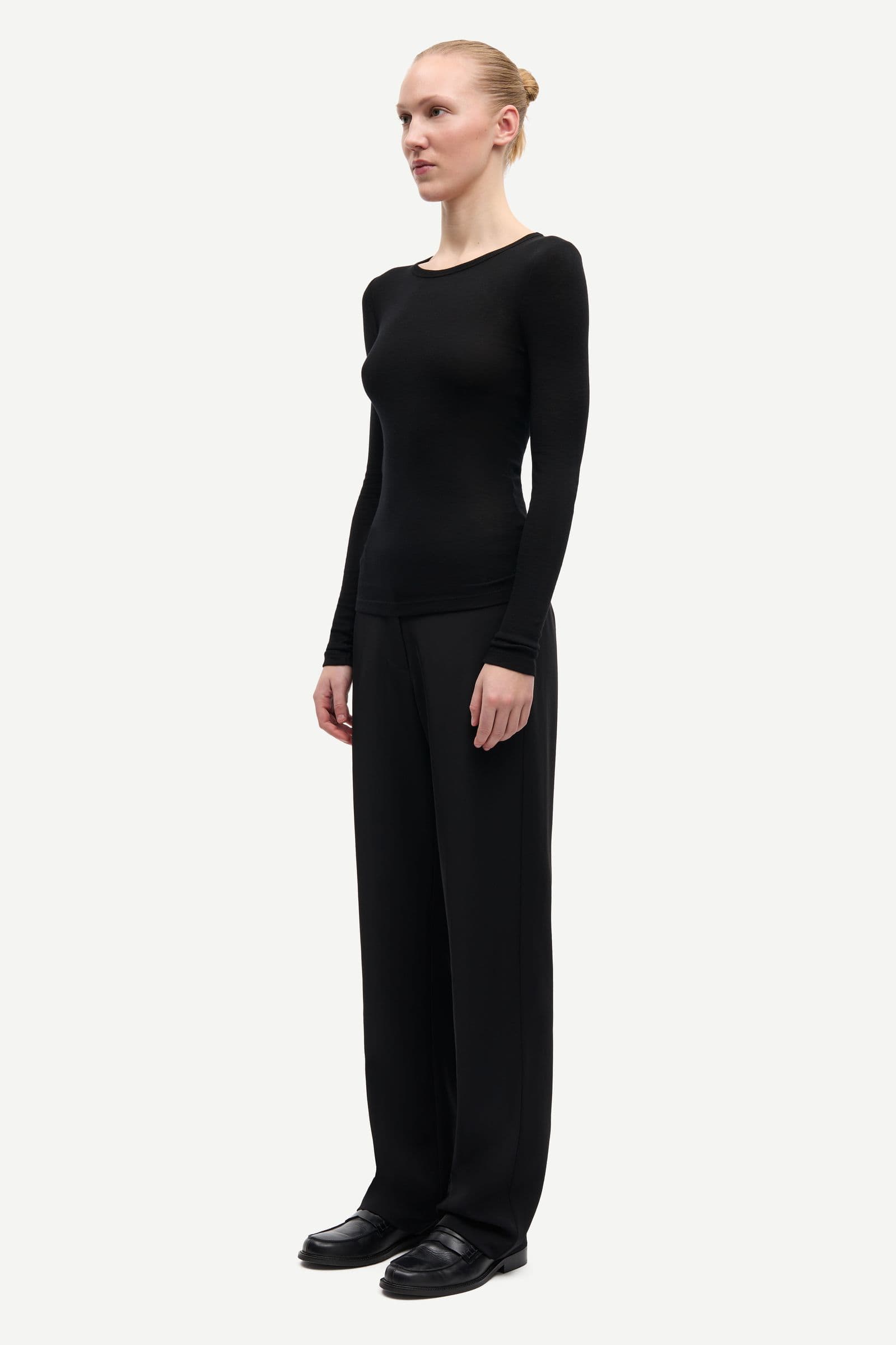 Sadou t-shirt ls 15499 Black