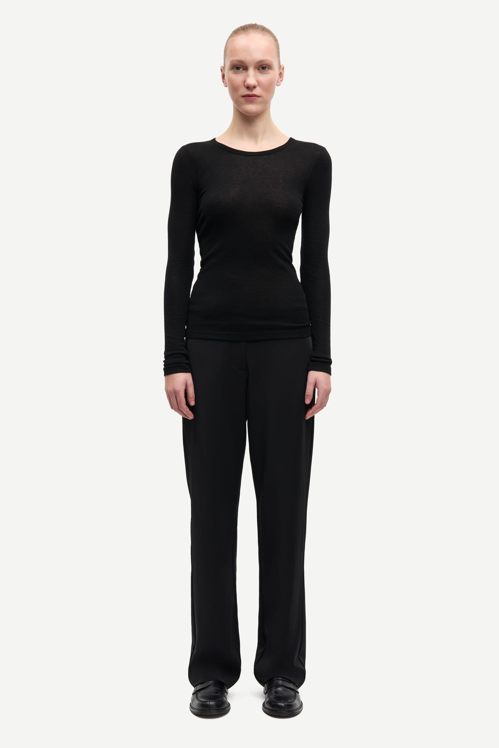 Sadou t-shirt ls 15499 Black