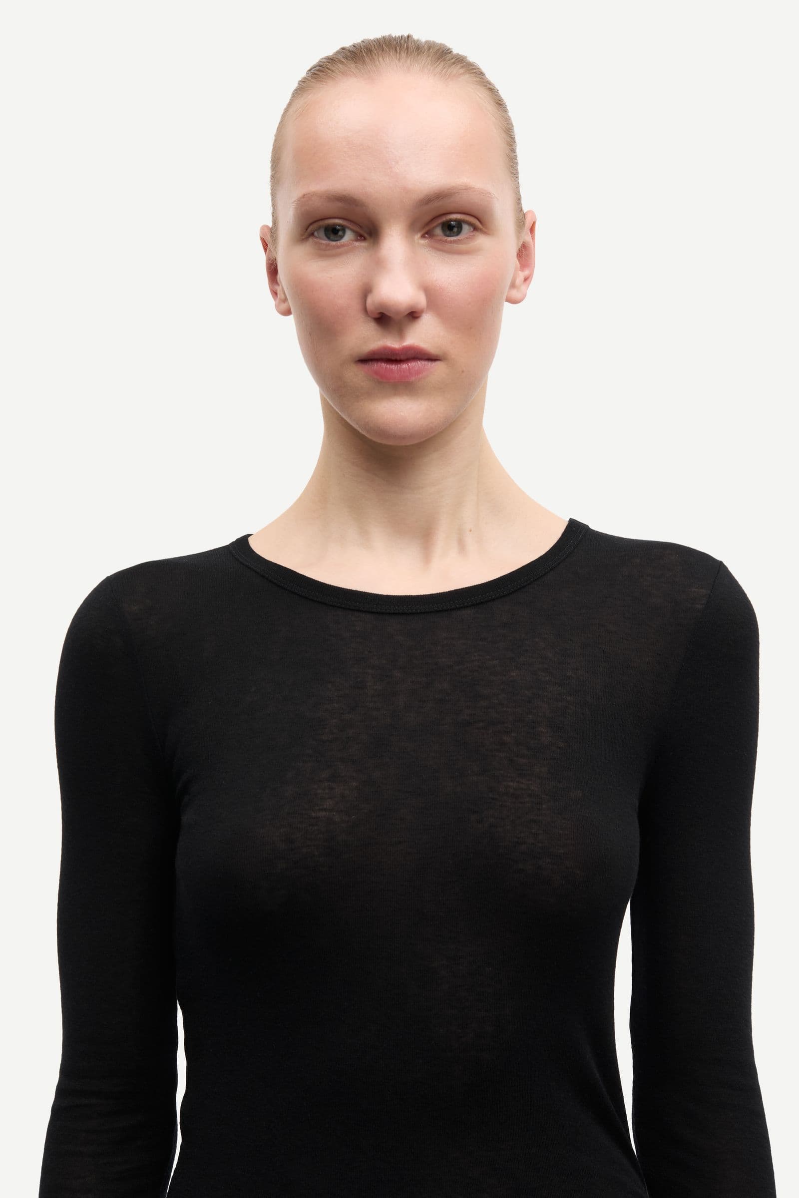 Sadou t-shirt ls 15499 Black