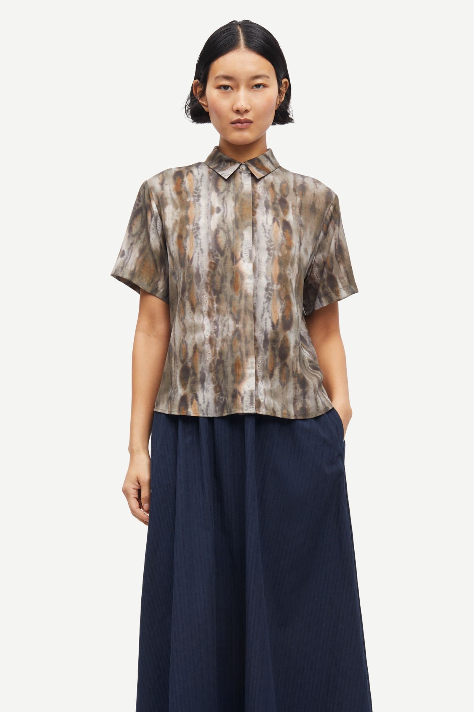 Mina ss shirt 14028 Aquarel Animal Greige