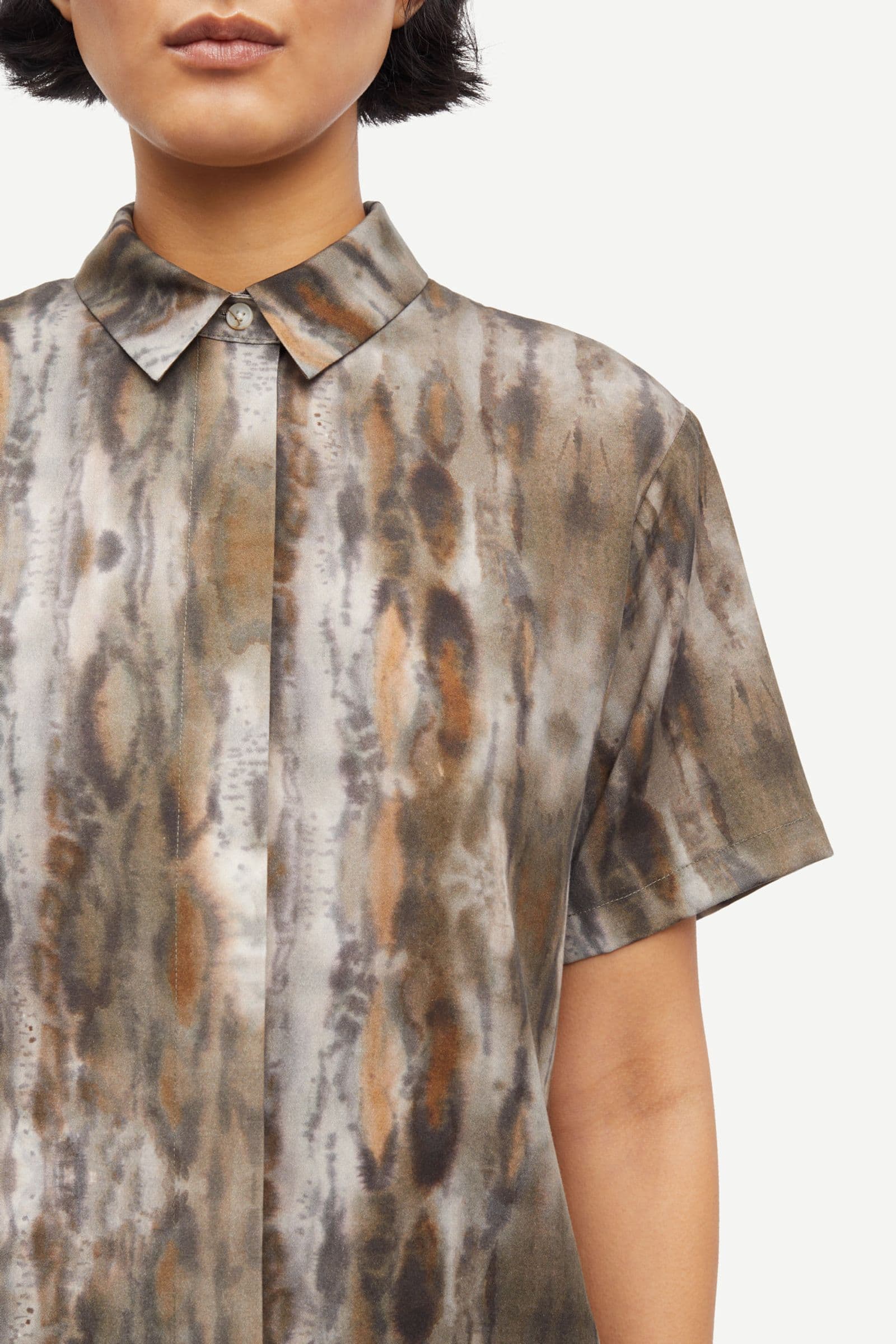 Mina ss shirt 14028 Aquarel Animal Greige