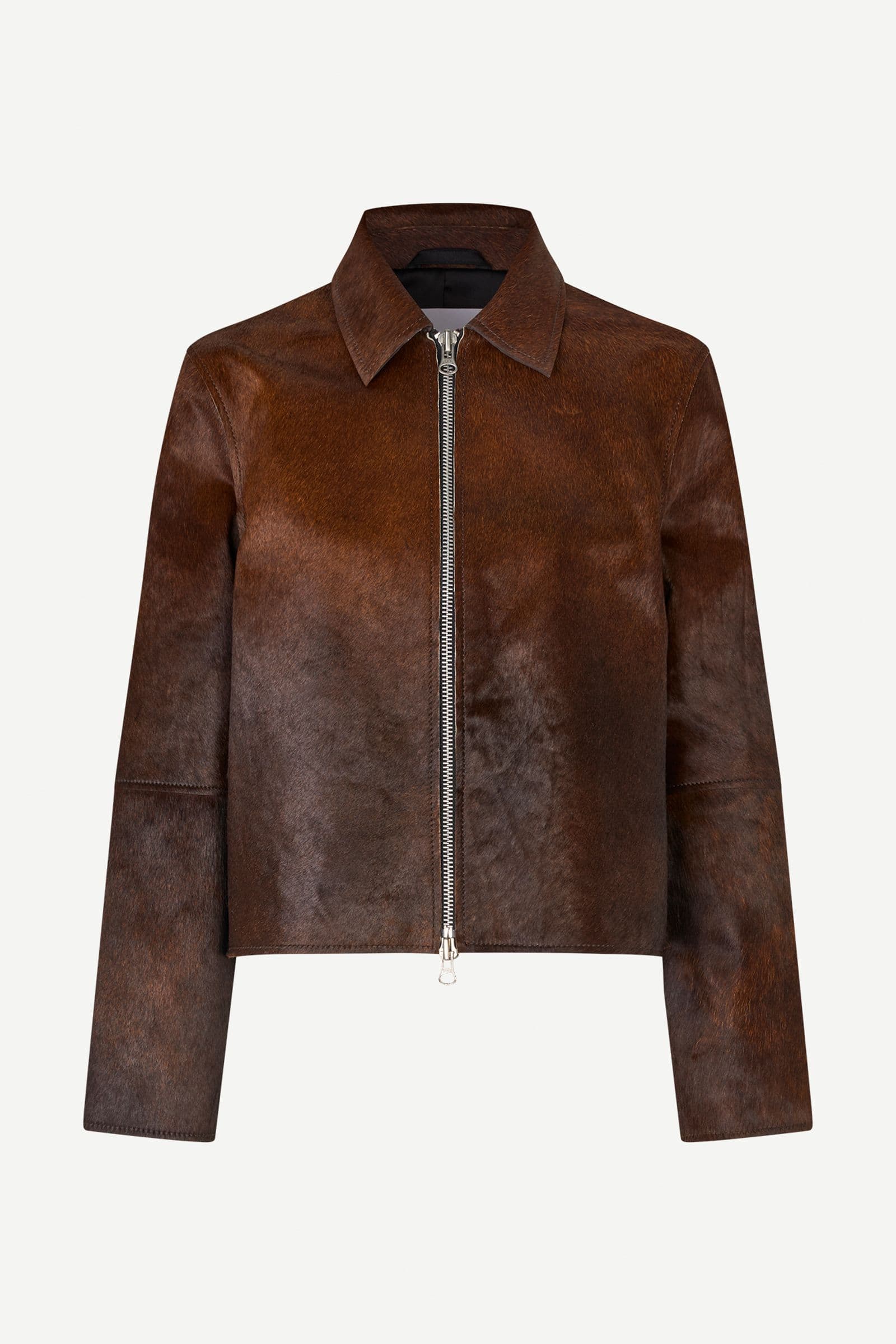 Salylo leather jacket 15374 Dark brown Dip-dye