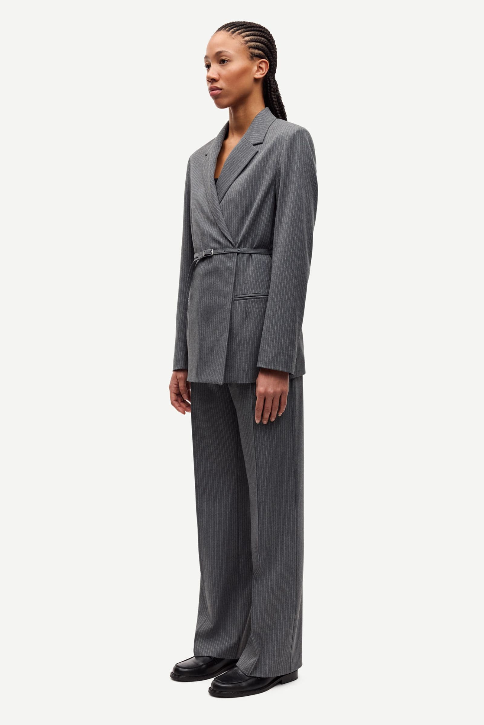 Salot trousers 15496 Dark Gull Gray Pinstripe
