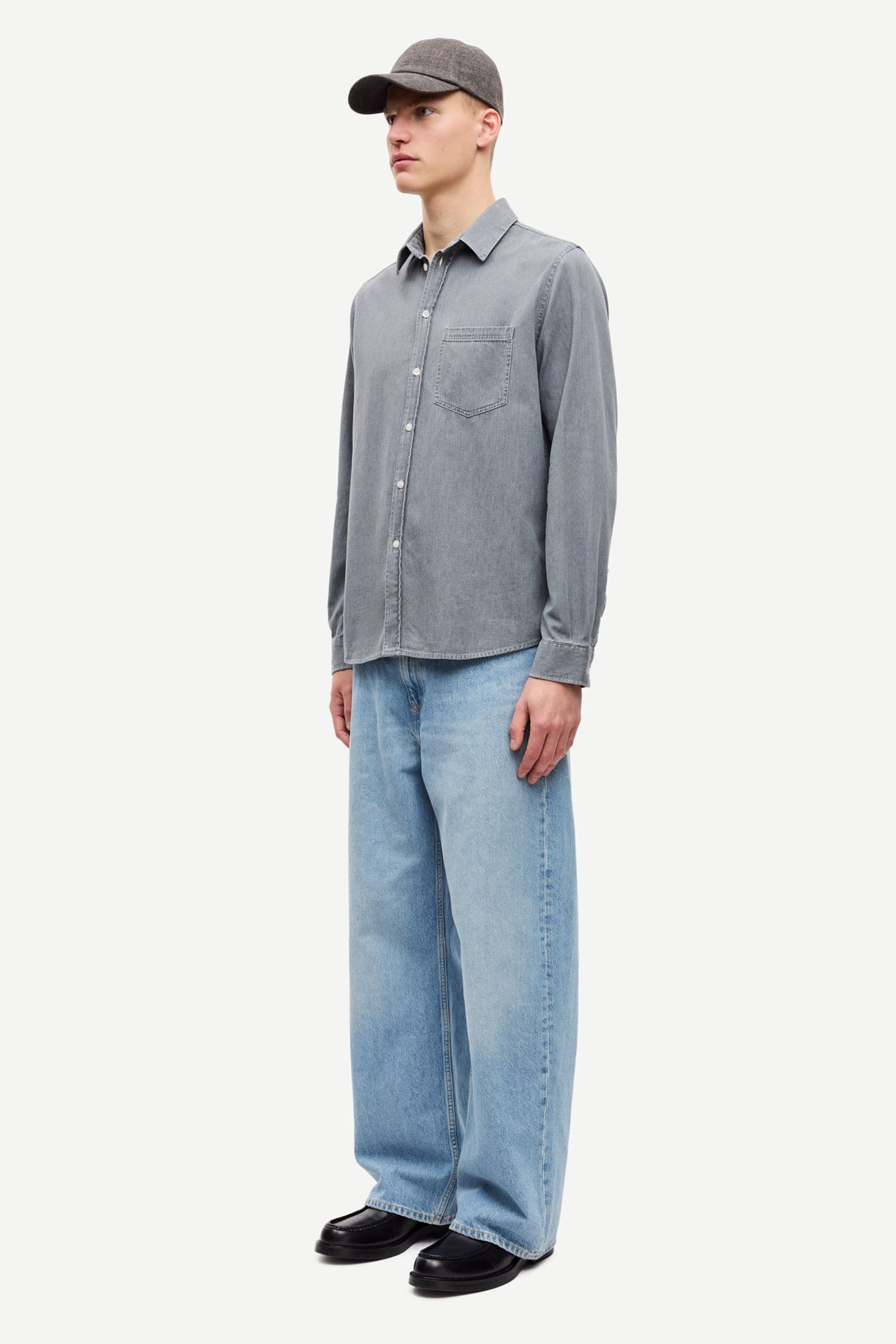 Saryan P shirt 15248 Light grey chambray