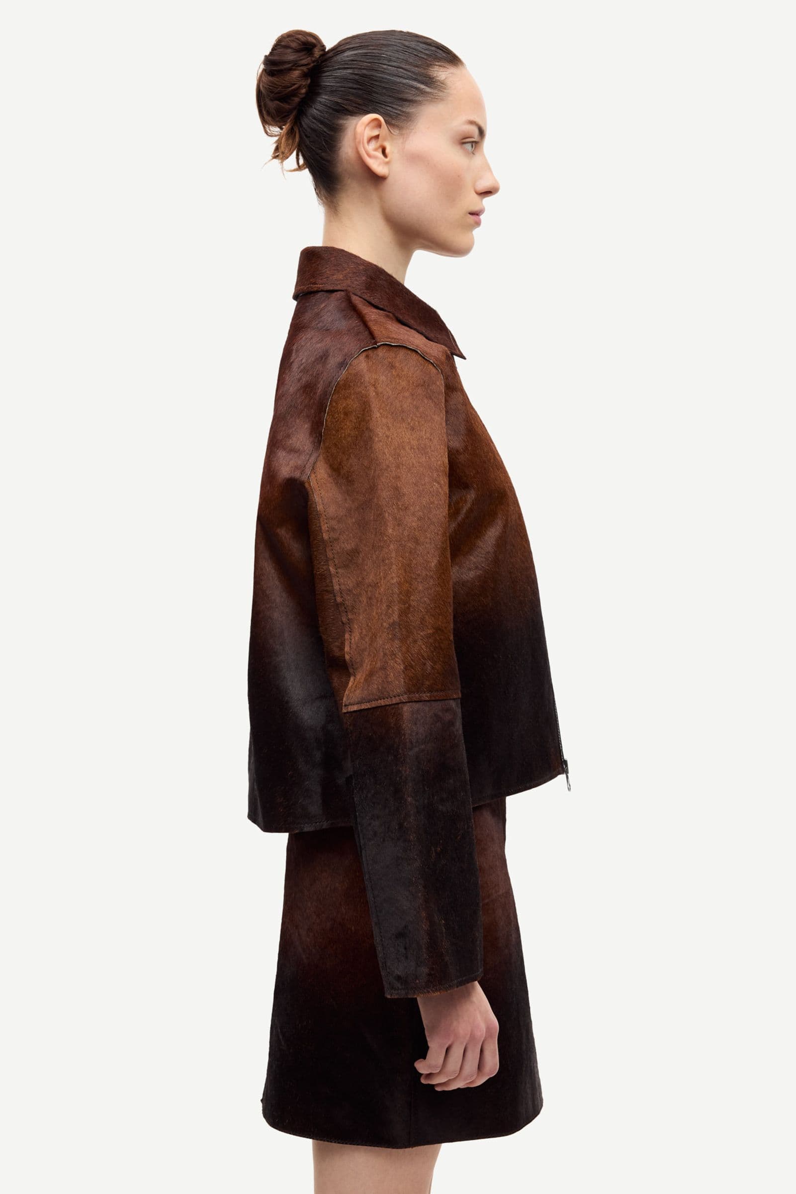 Salil skirt 15374 Dark brown Dip-dye