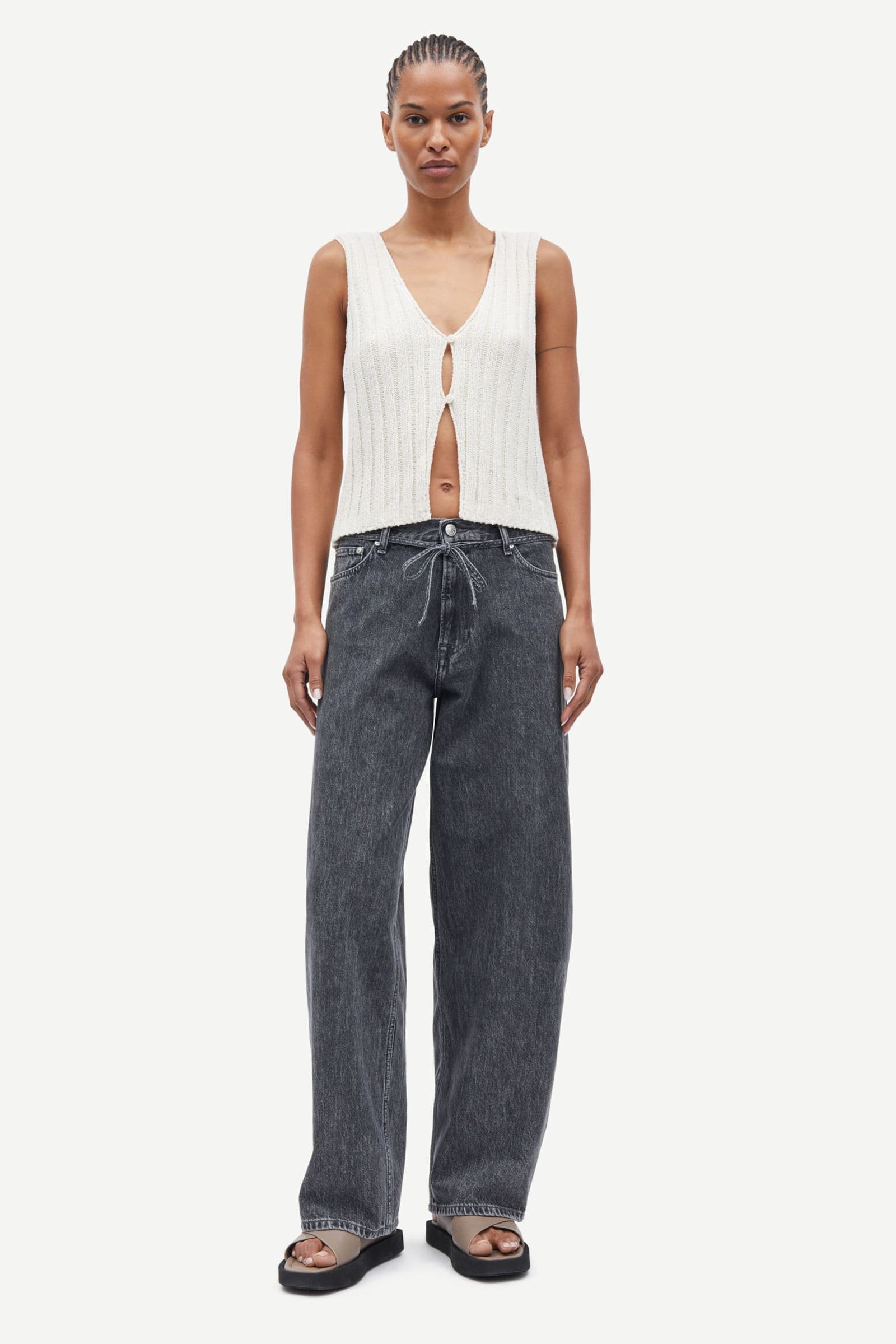 Saharper jeans belt 15590 Grey cloud