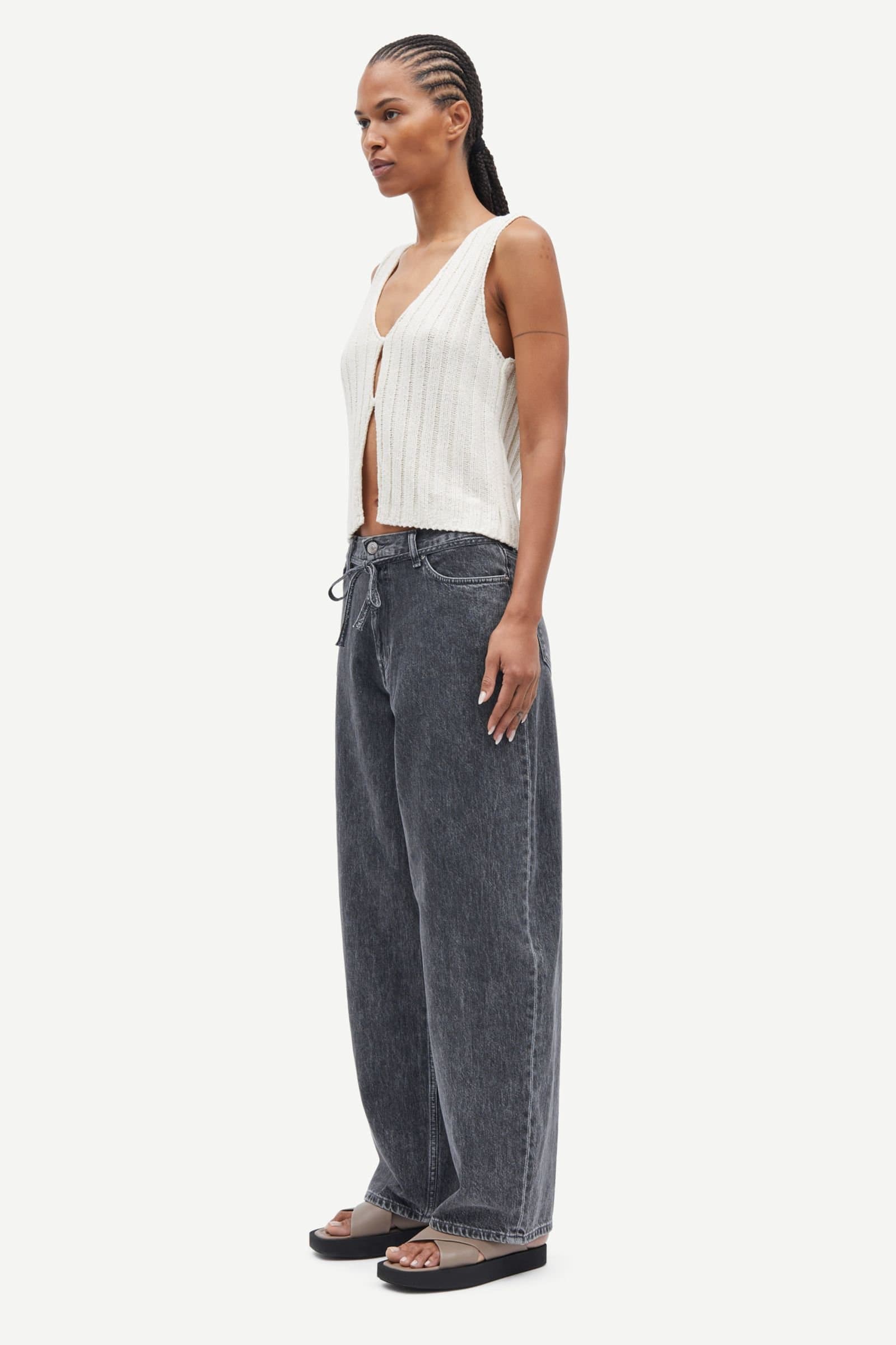 Saharper jeans belt 15590 Grey cloud