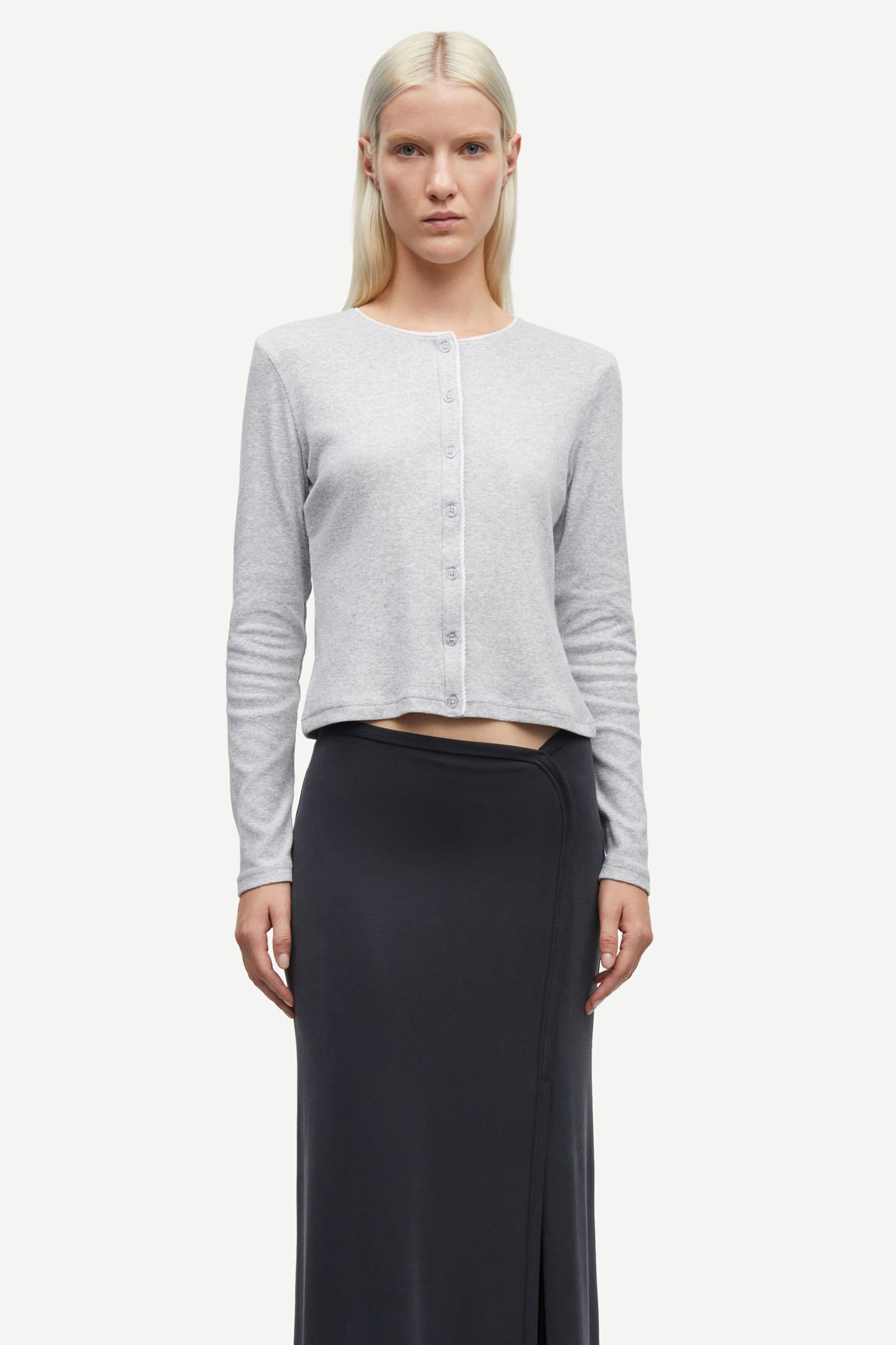 Sajune ls cardigan 7542 LIGHT GREY MEL.