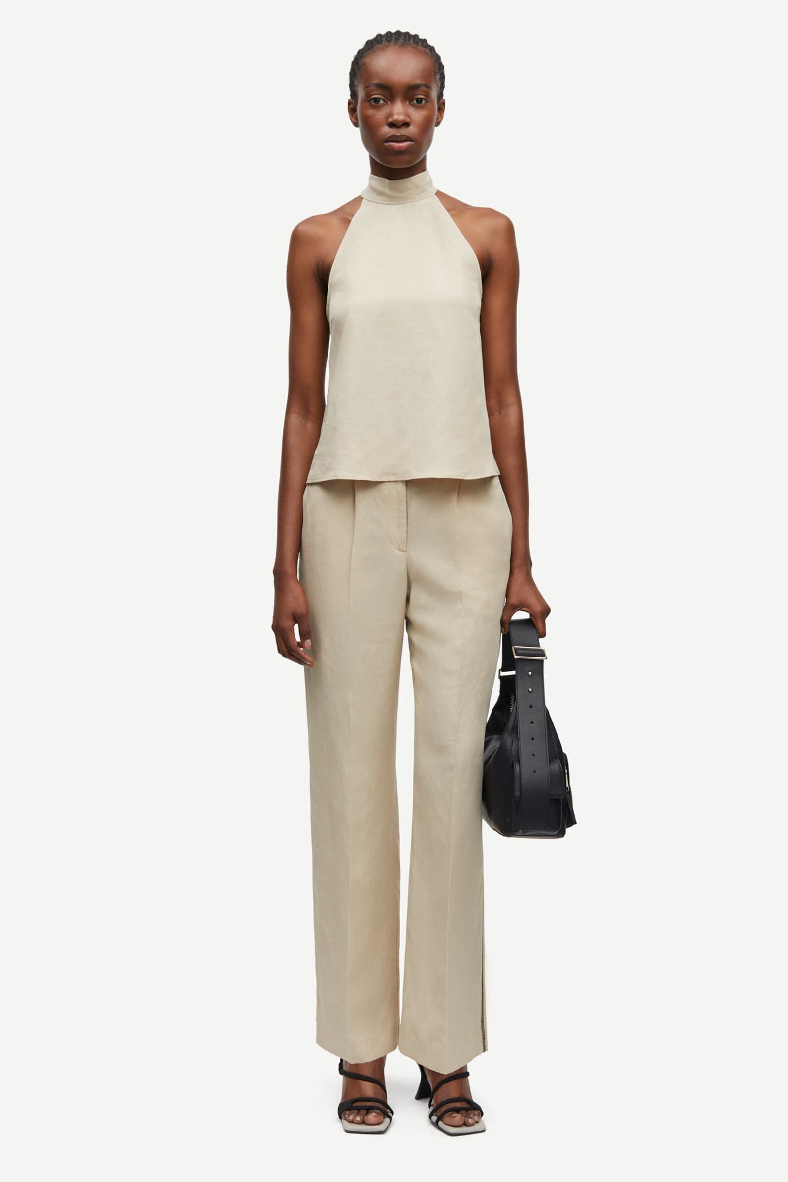 Satove trousers 15262 White Pepper