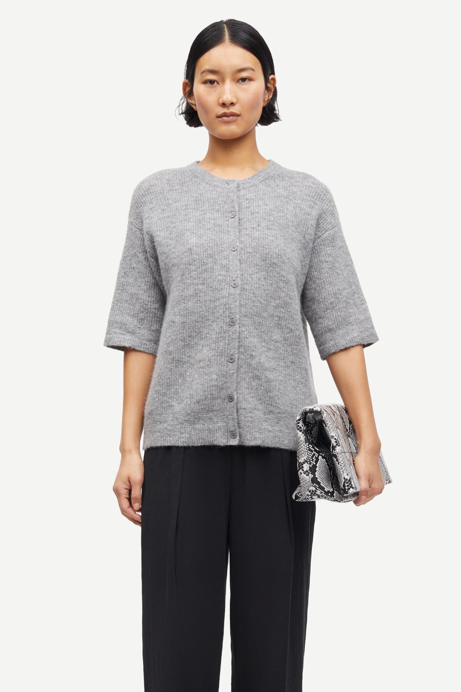 Saanoura ss cardigan 7355 Grey mel.