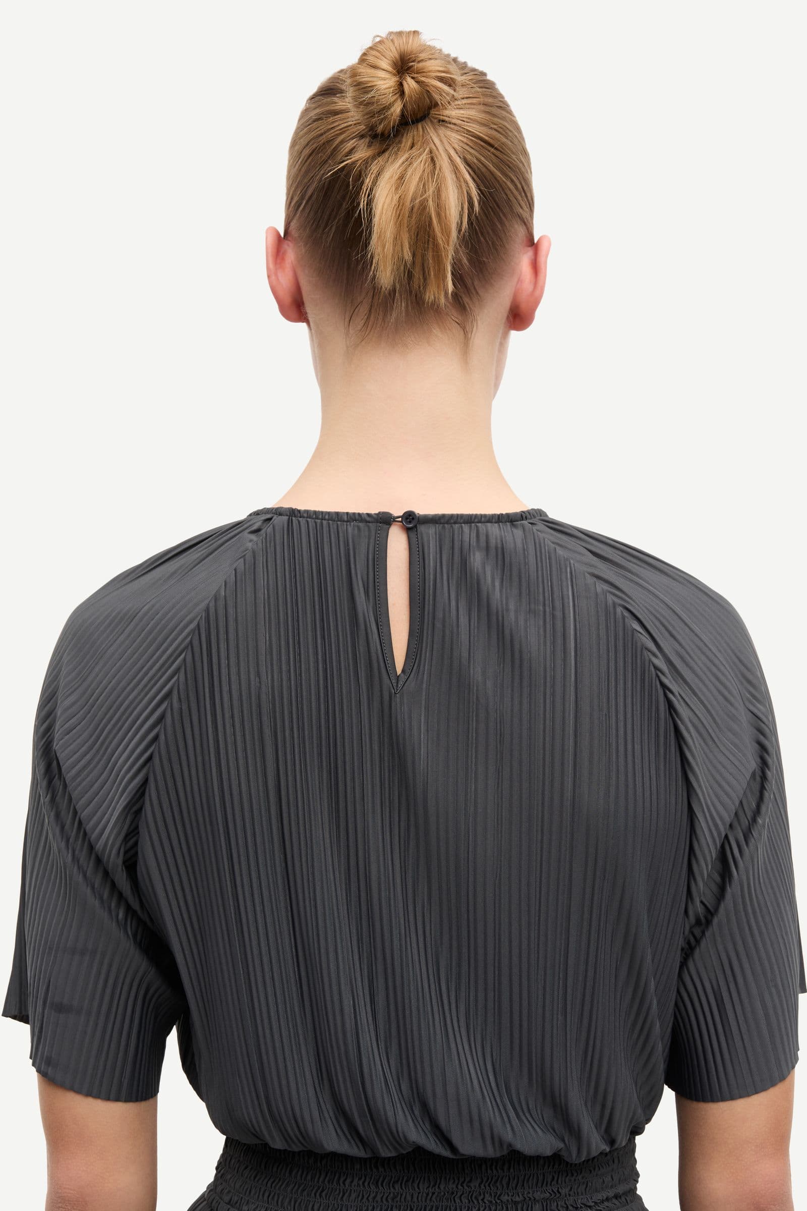 Sauma ss dress 10167 Gray Pinstripe
