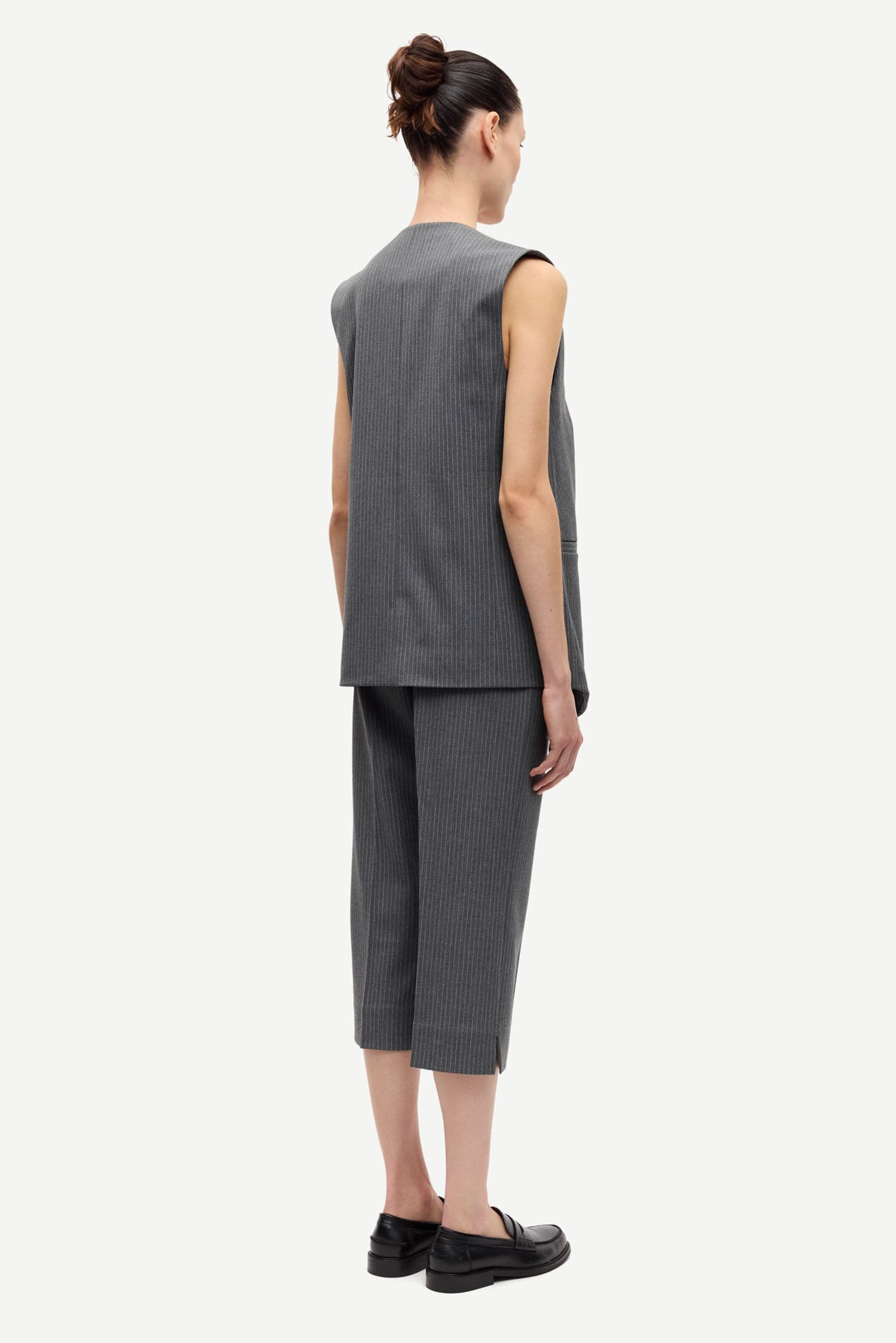 Sacorla trousers 15496 Dark Gull Gray Pinstripe