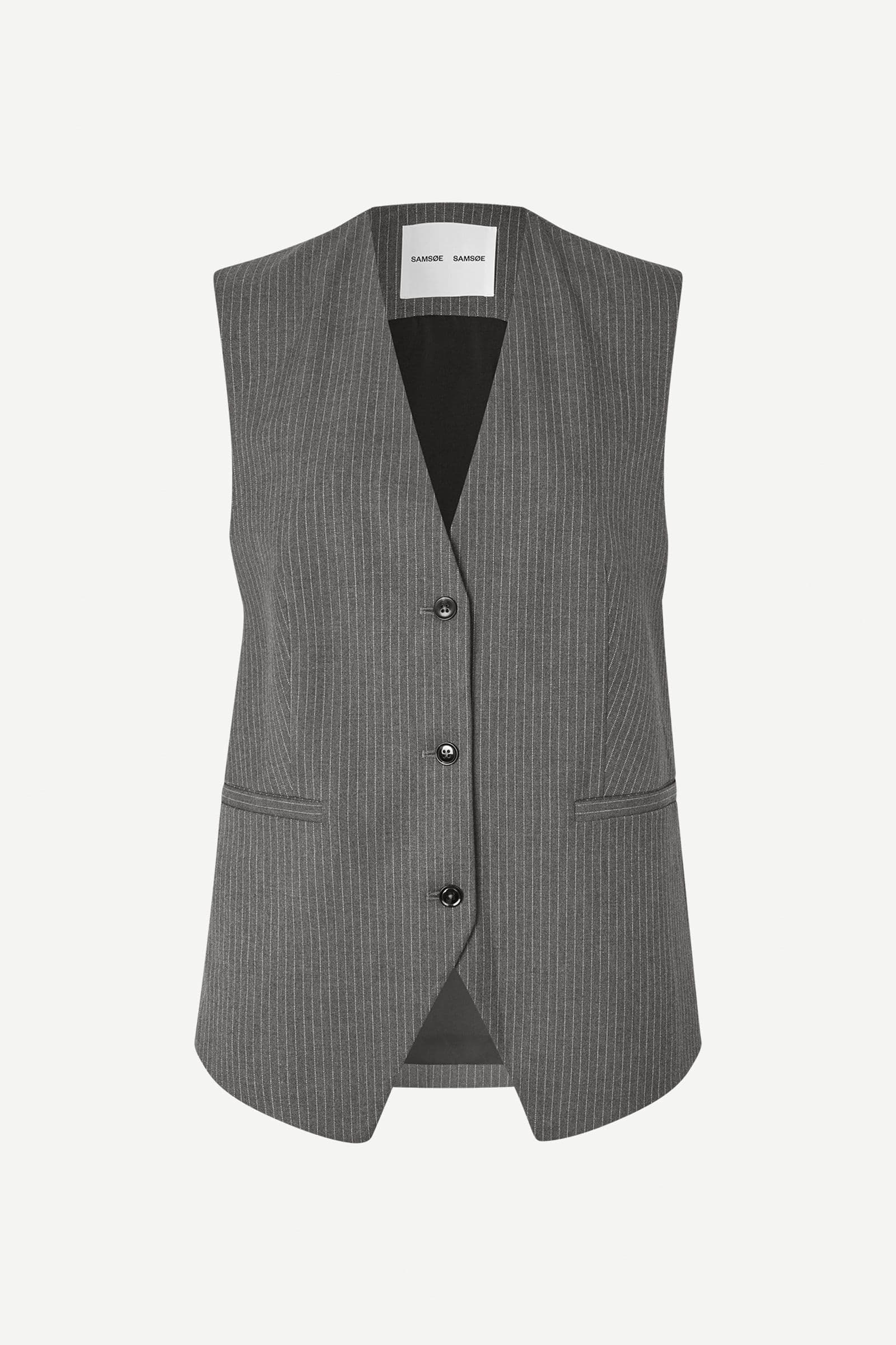 Saleni vest 15496 Dark Gull Gray Pinstripe
