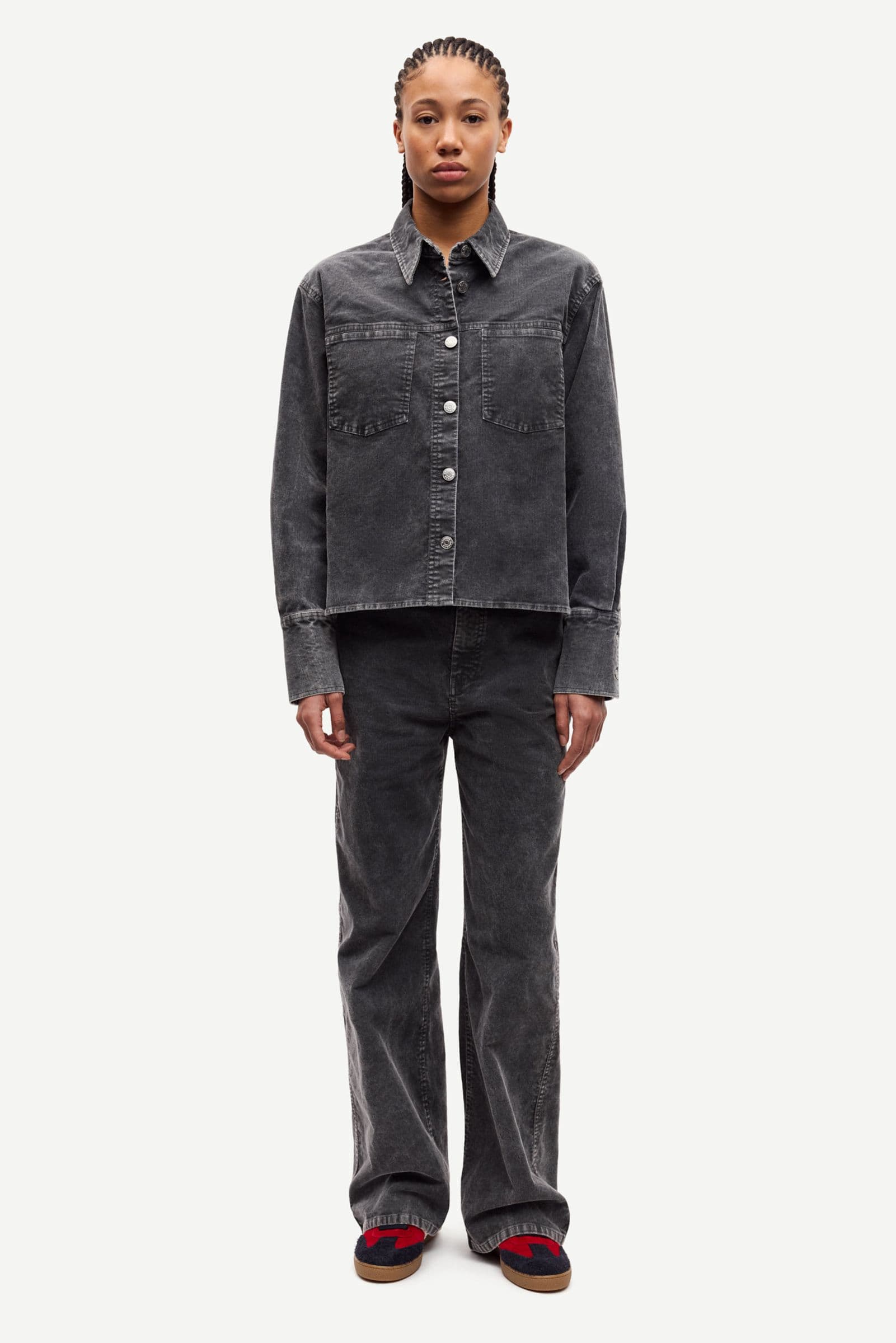 Sasofie patch pocket shirt 15792 Asphalt