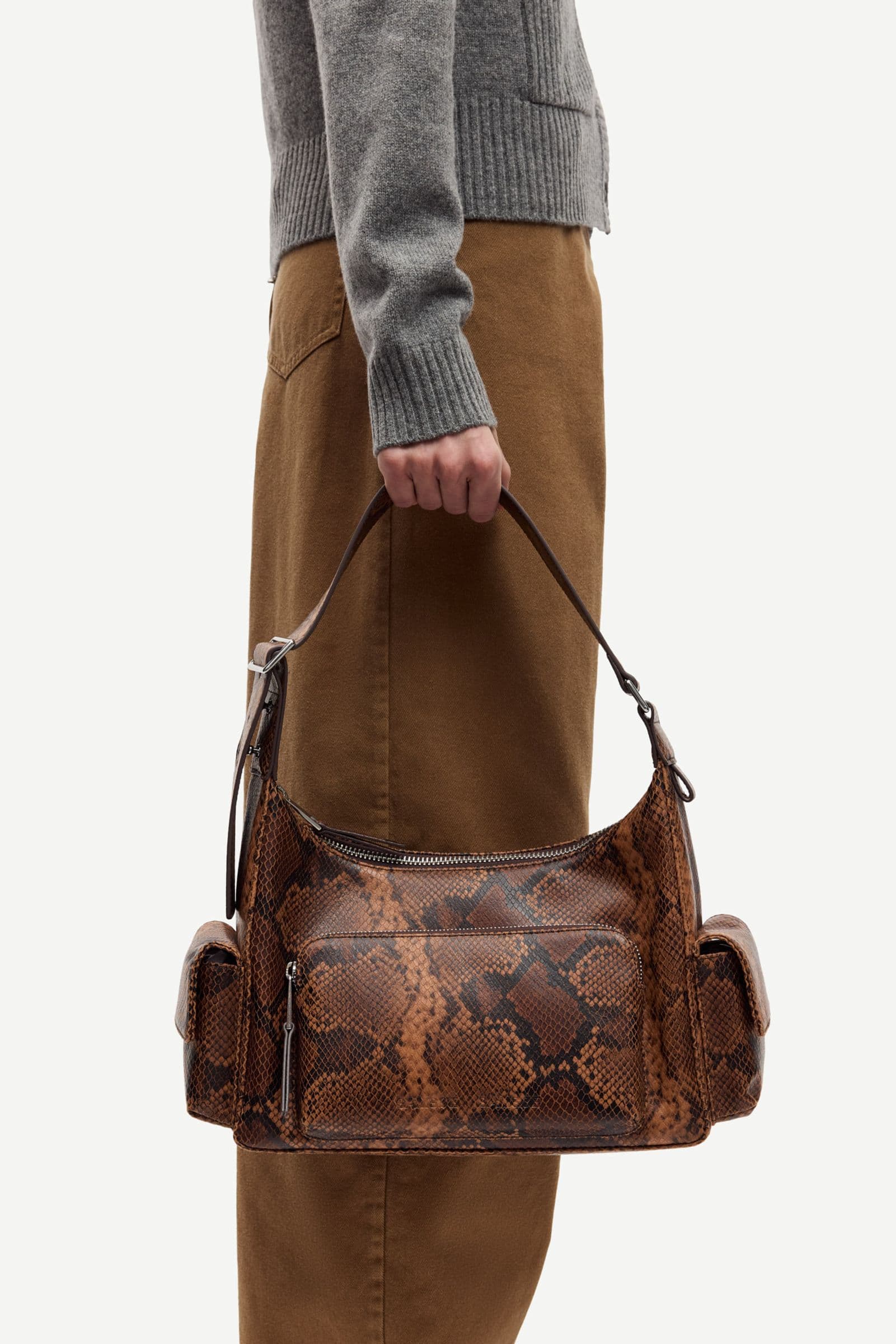 Saamelie shoulder bag 15684 Dark Brown Snake