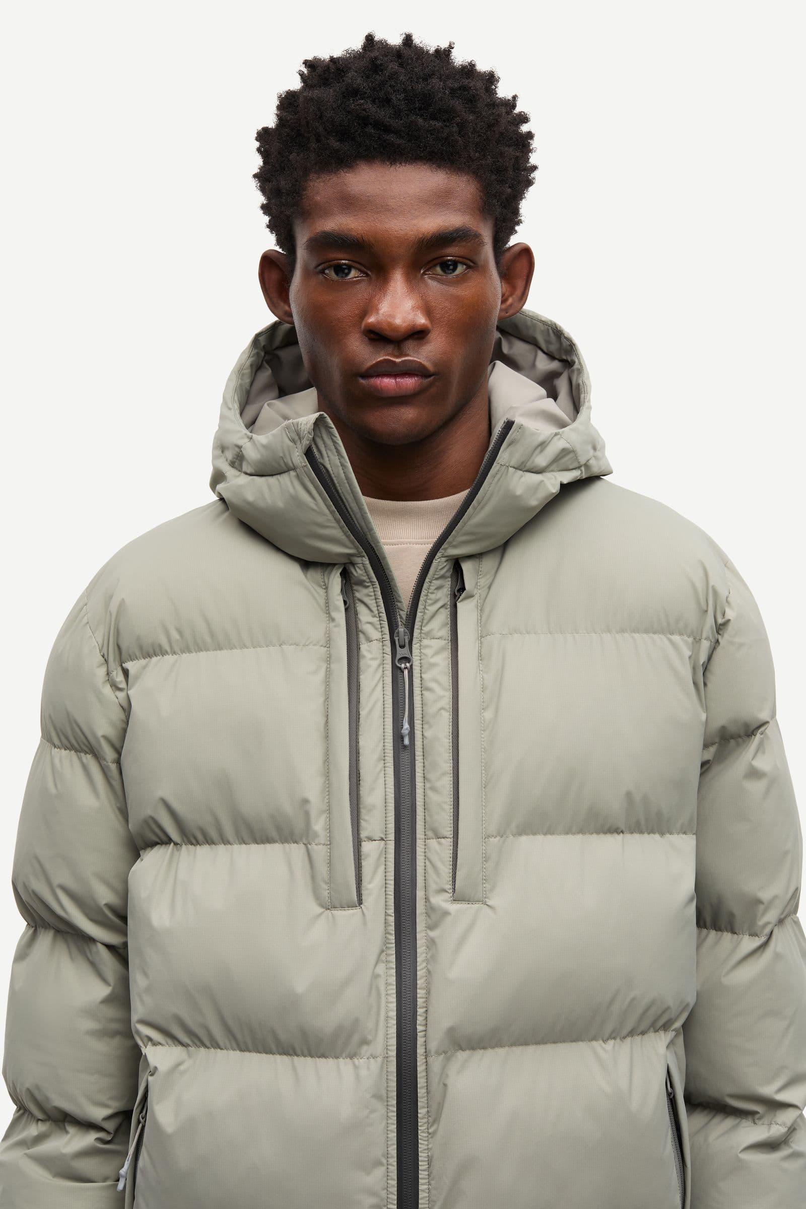 Sajosh puffer jacket 15701 Elephant Skin