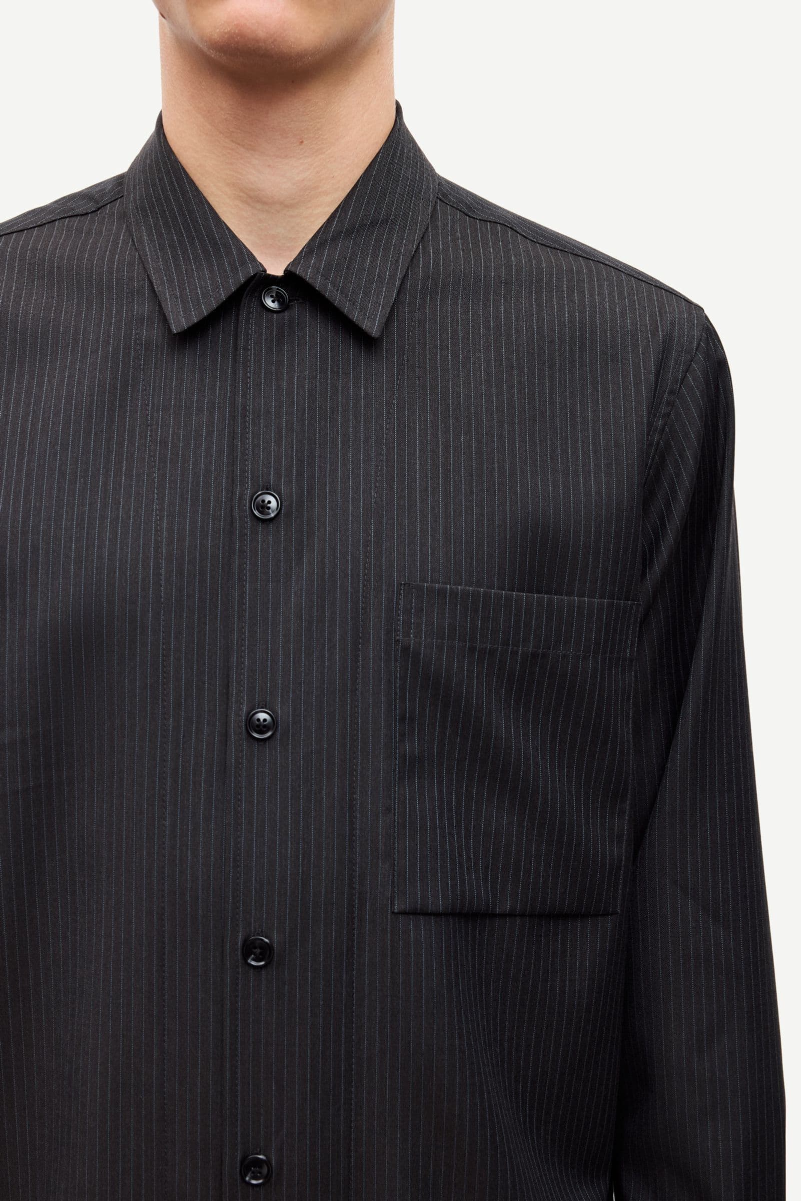 Sadamon GO overshirt 15715 Turkish coffee pinstripe