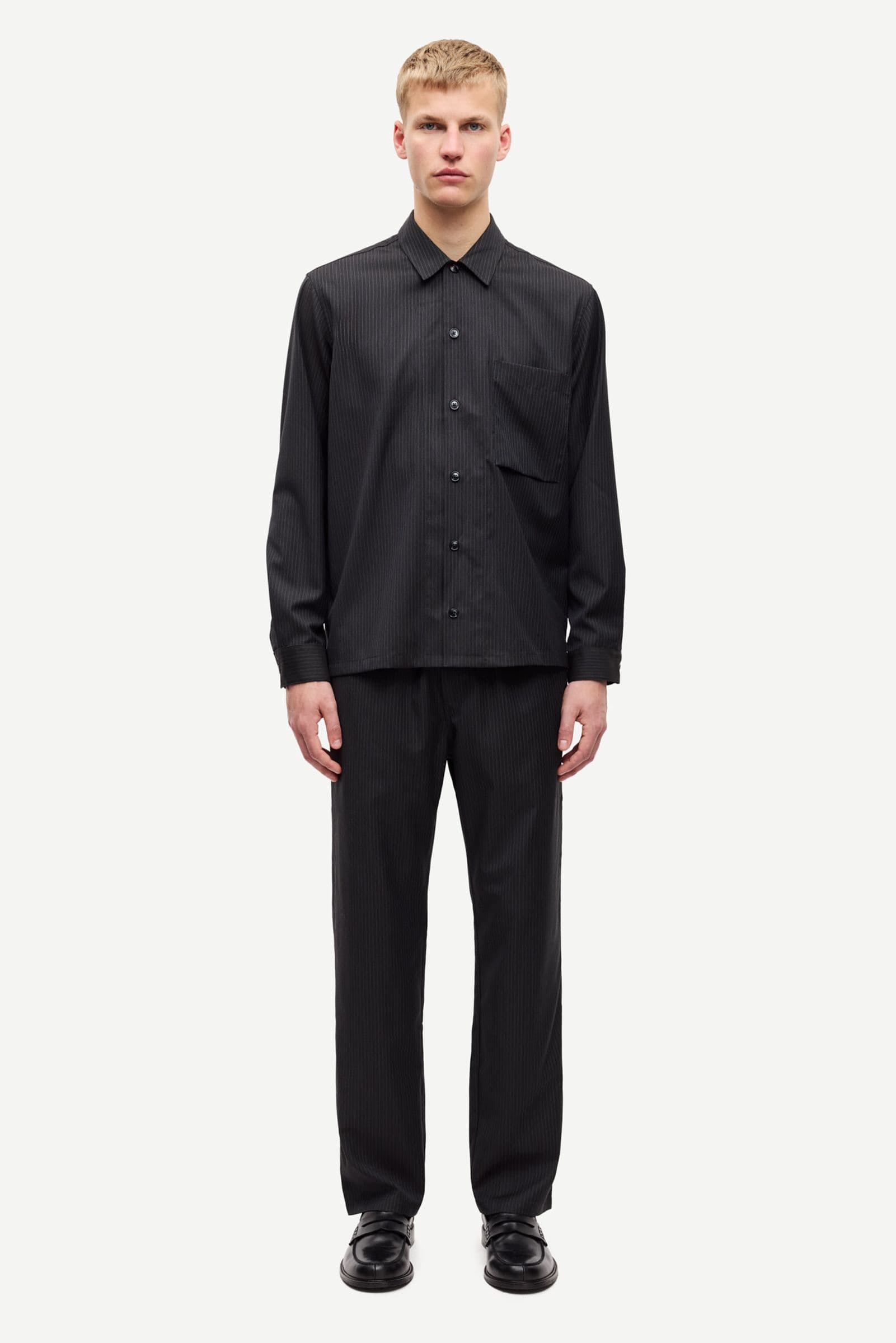 Sadamon GO overshirt 15715 Turkish coffee pinstripe