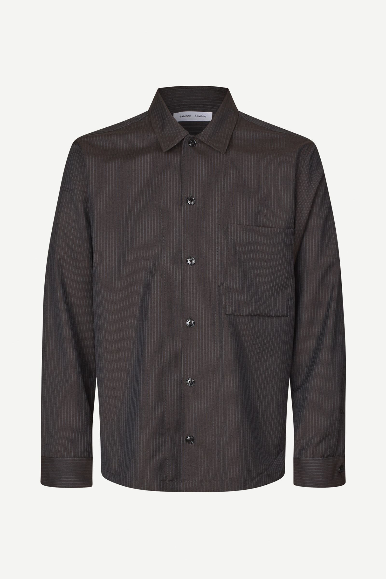 Sadamon GO overshirt 15715 Turkish coffee pinstripe