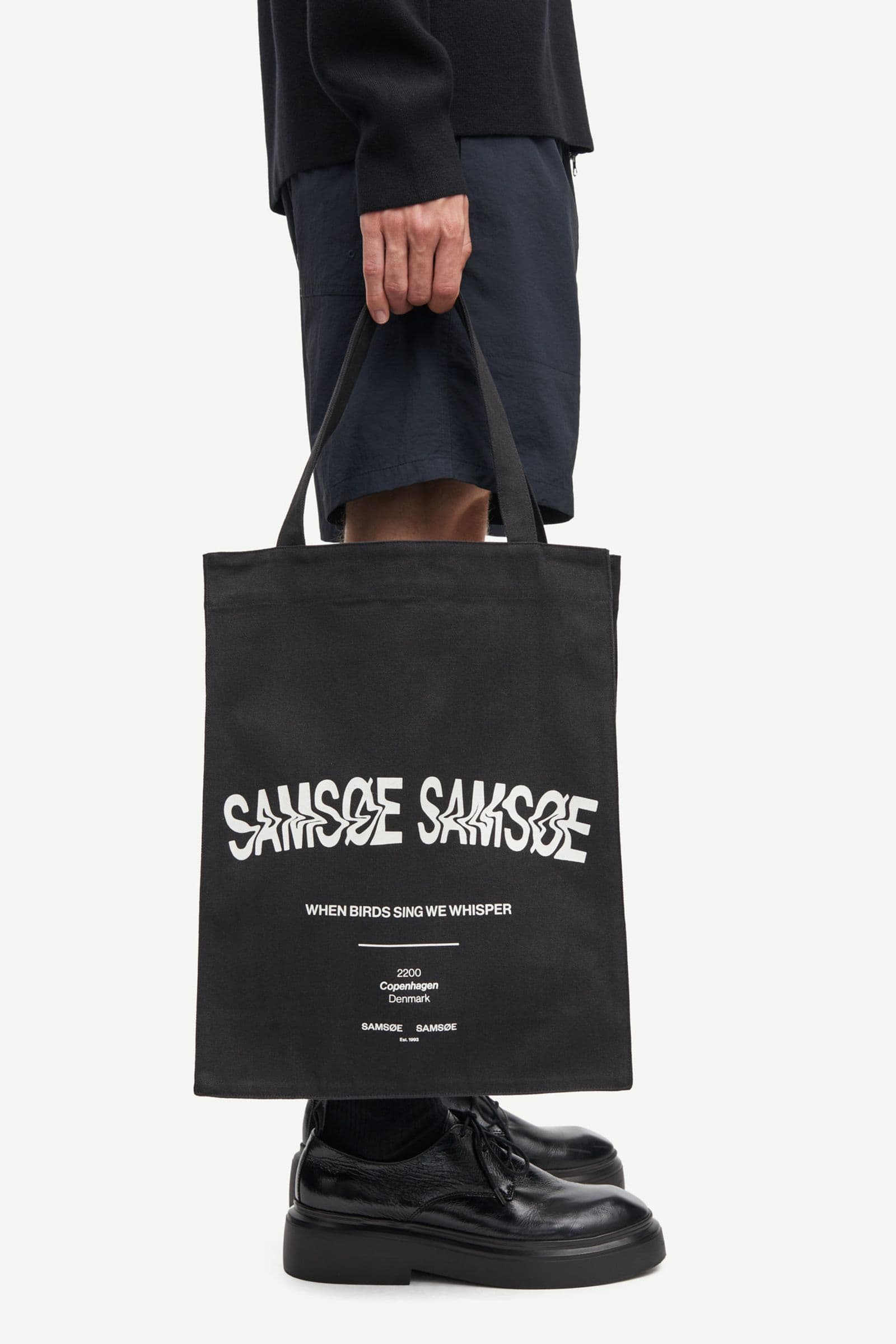 Saprint tote bag 14197 Washed Black Birds