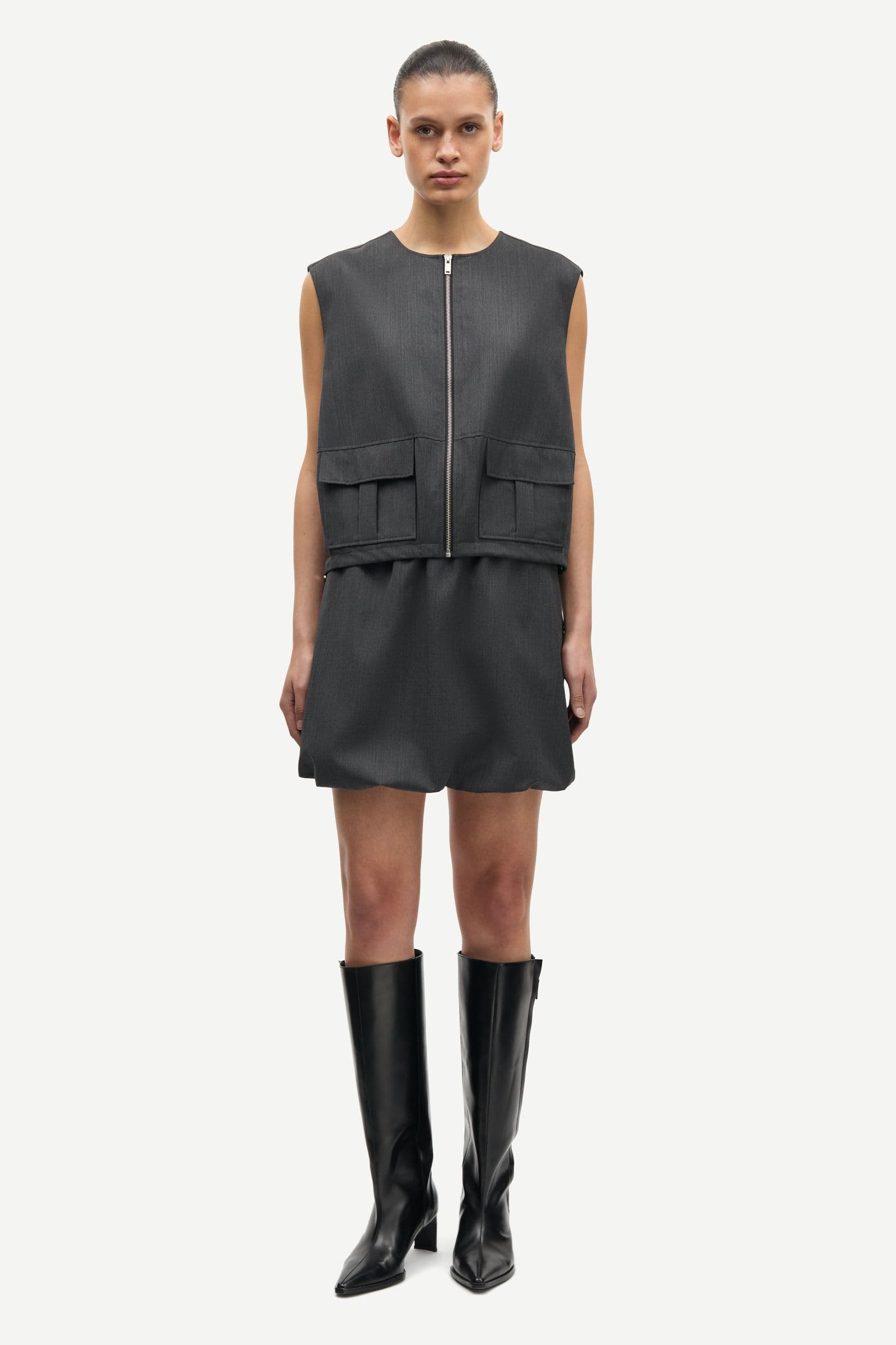 Saroko skirt 15449 Dark grey mel.