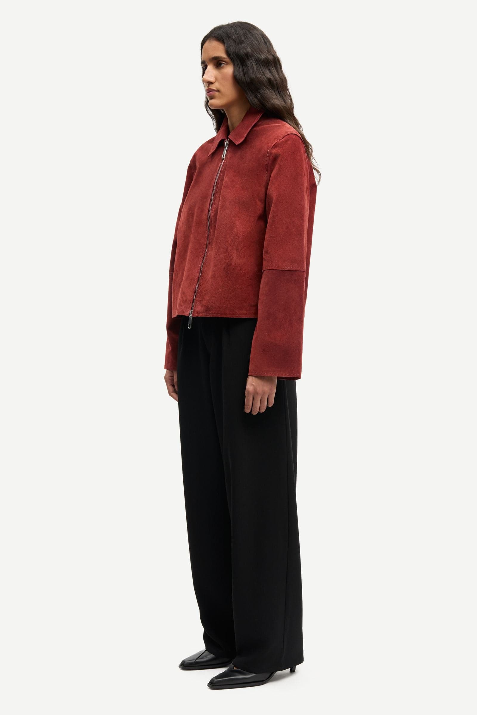 Salylo suede jacket 15927 FIRED BRICK