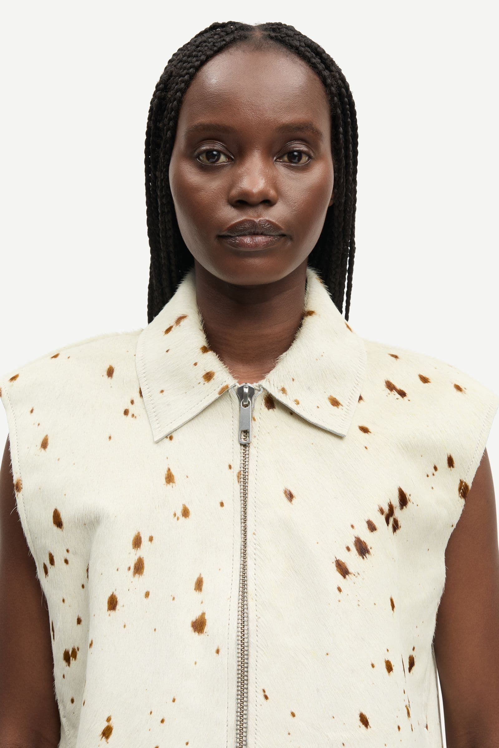 Salylo leather vest 15374 Stray Dott