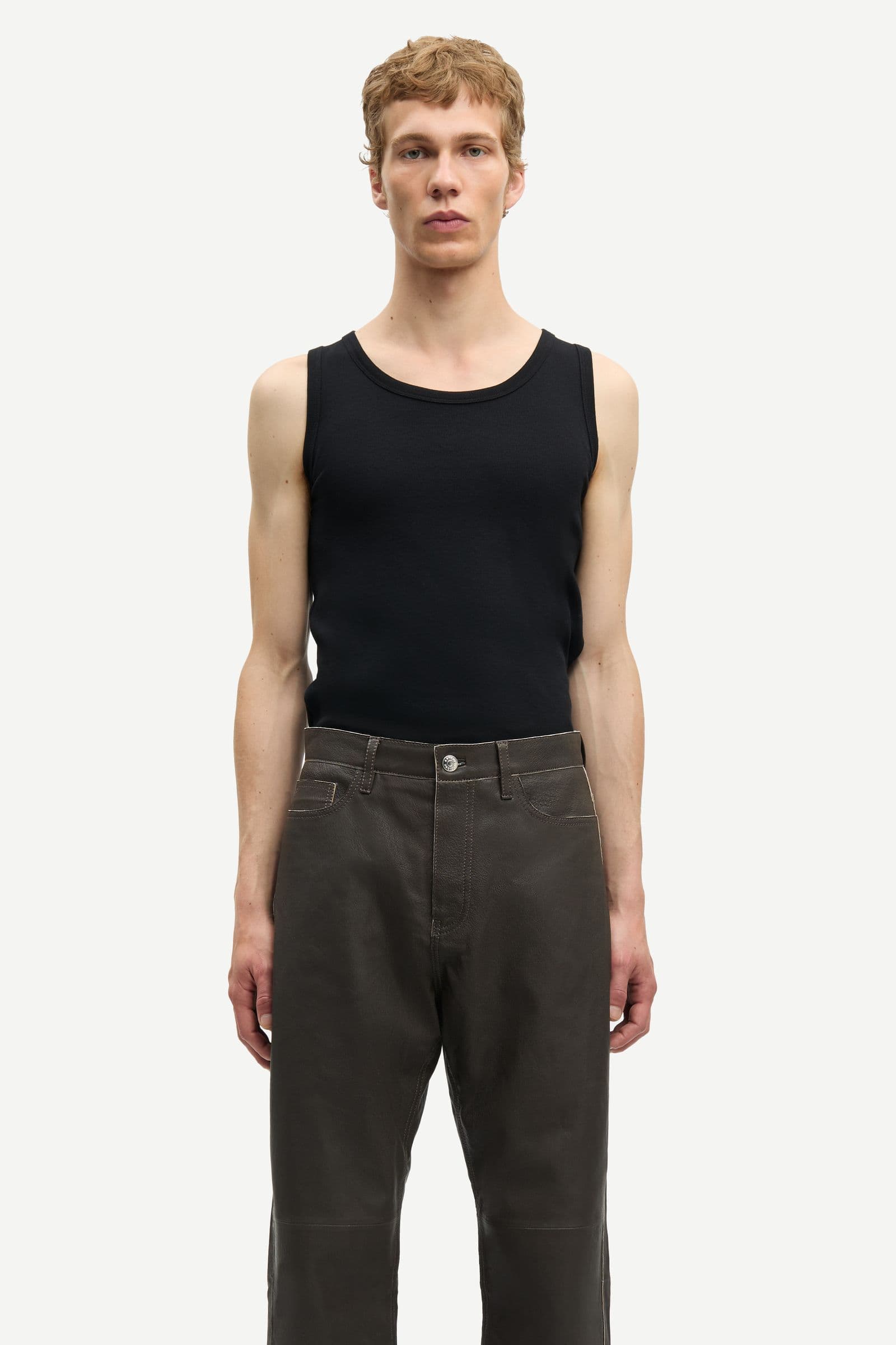 Saeddie leather trousers 16022 Black Olive