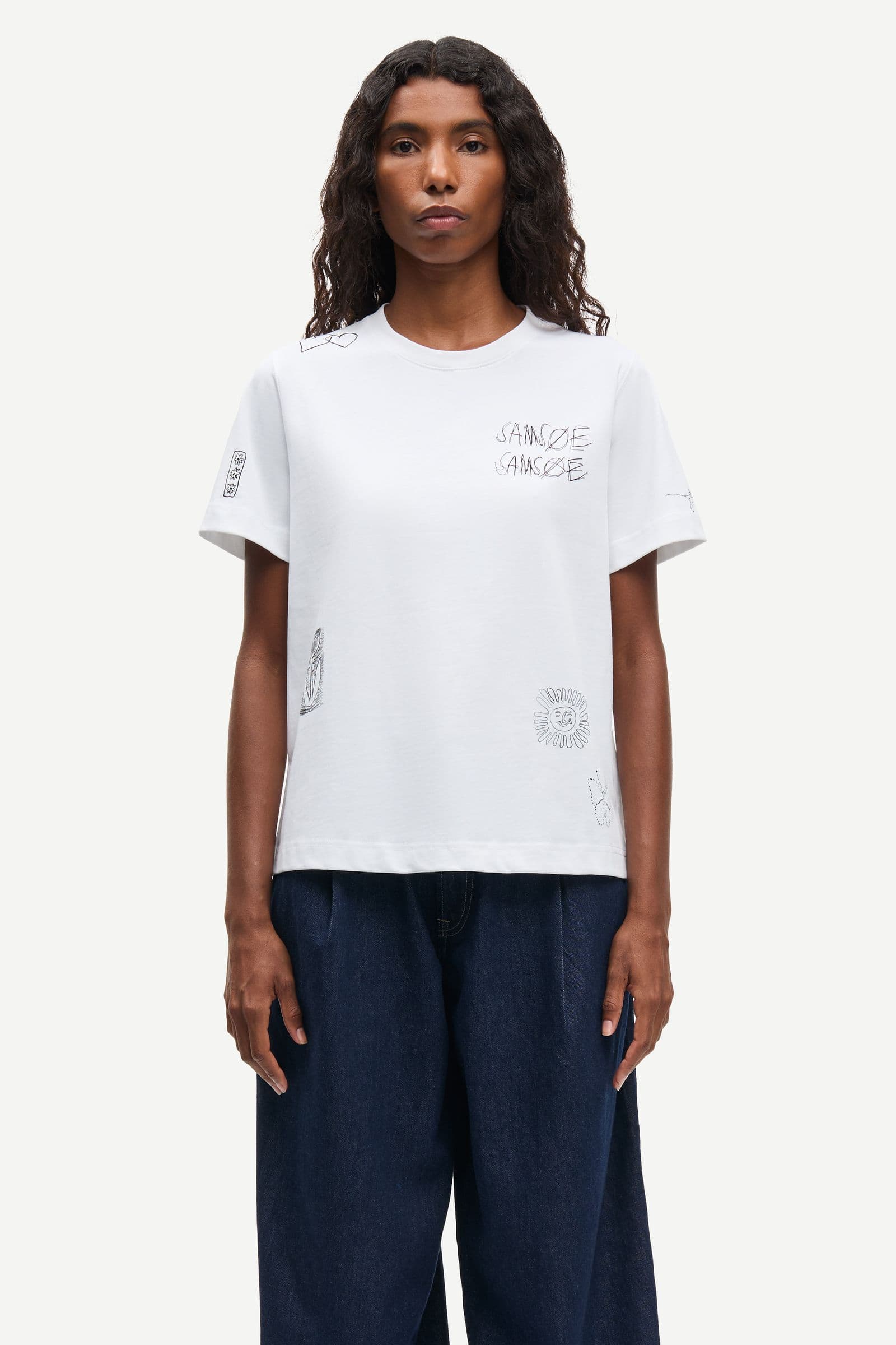 Sacamino ss t-shirt 11725 White Scribbles
