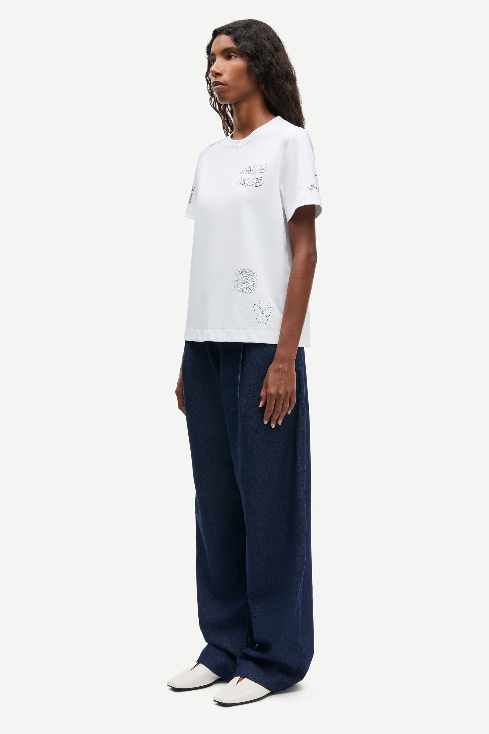 Sacamino ss t-shirt 11725 White Scribbles