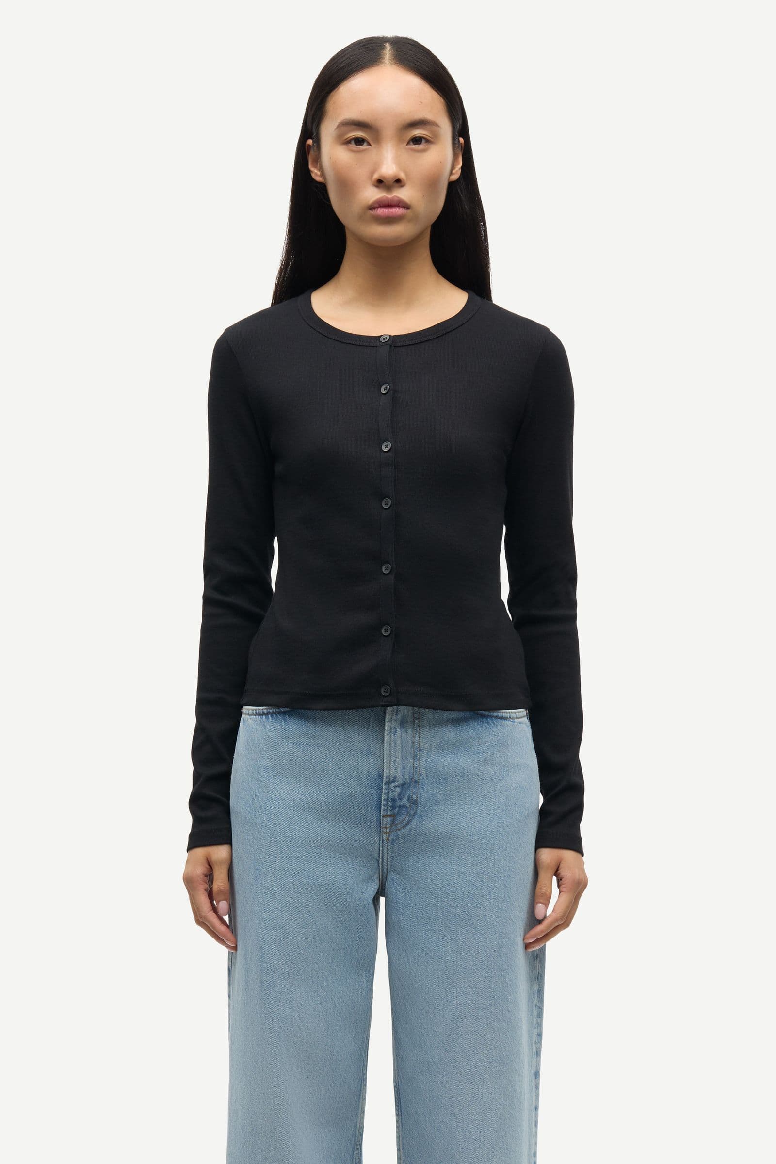 Saalexo LS cardigan 7542 Black