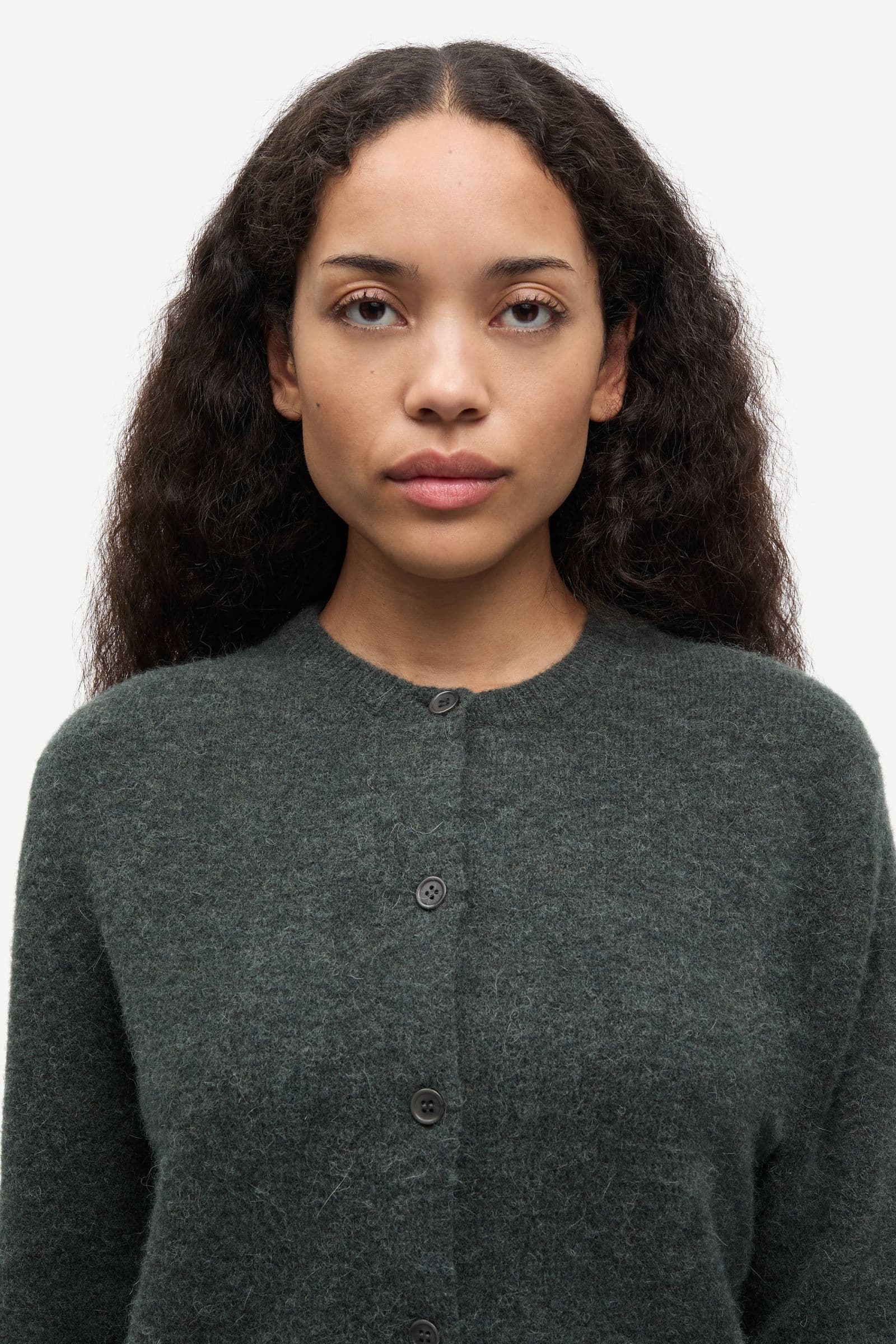 Nor short cardigan 7355 Dark Evergreen Mel.