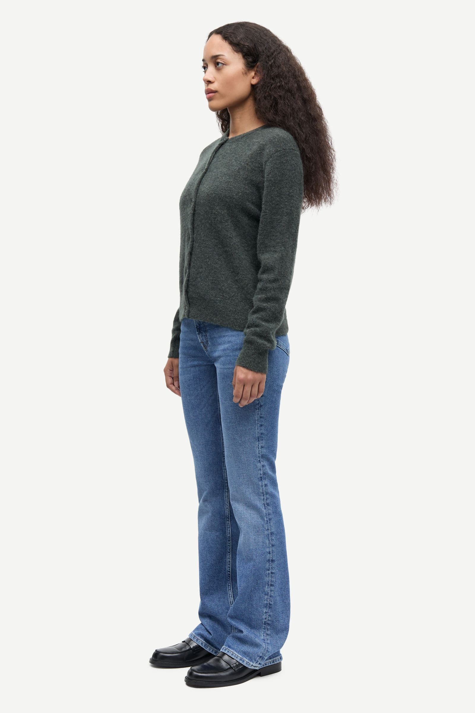 Nor short cardigan 7355 Dark Evergreen Mel.