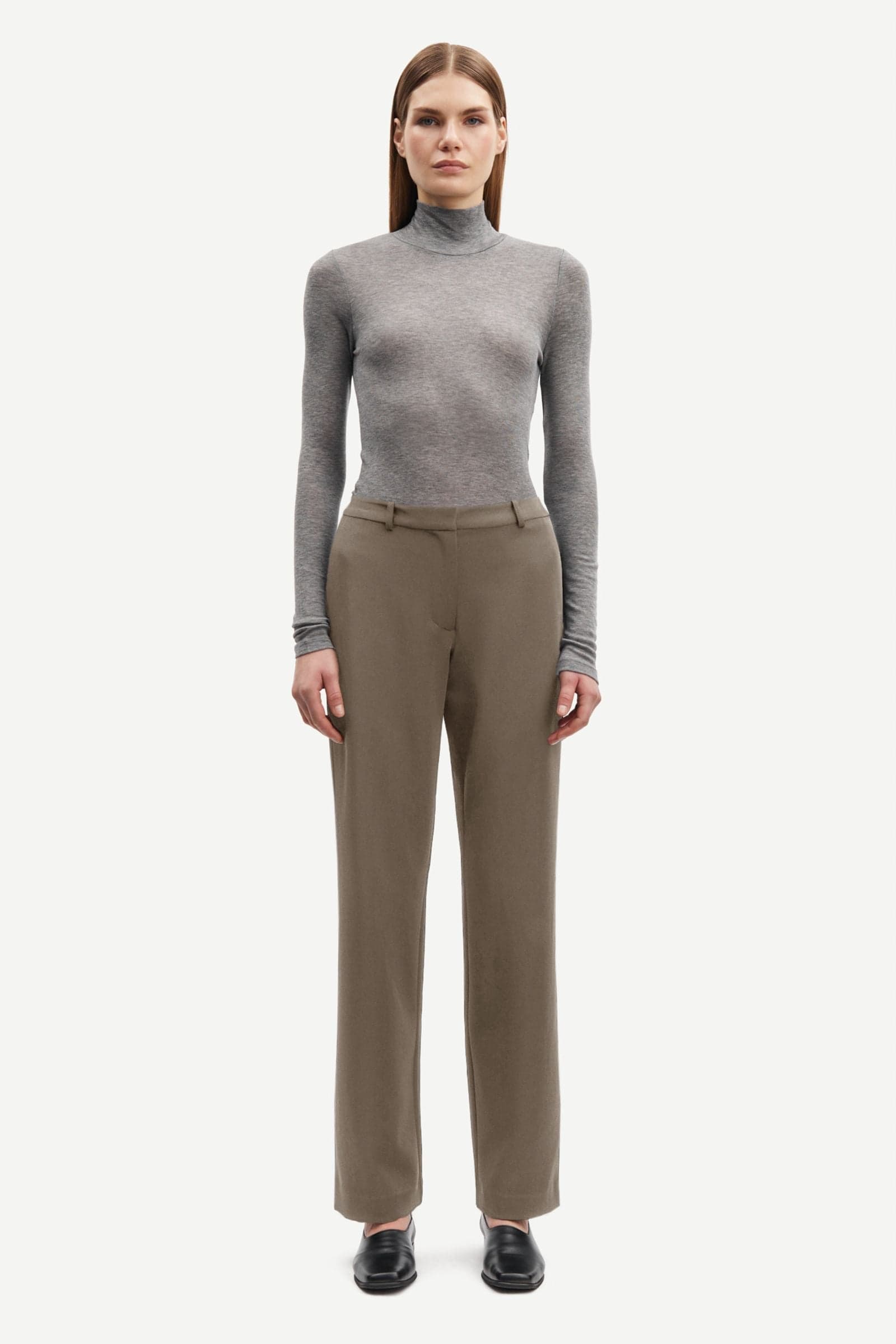 Sahoys straight wb trousers 7331 Major Brown
