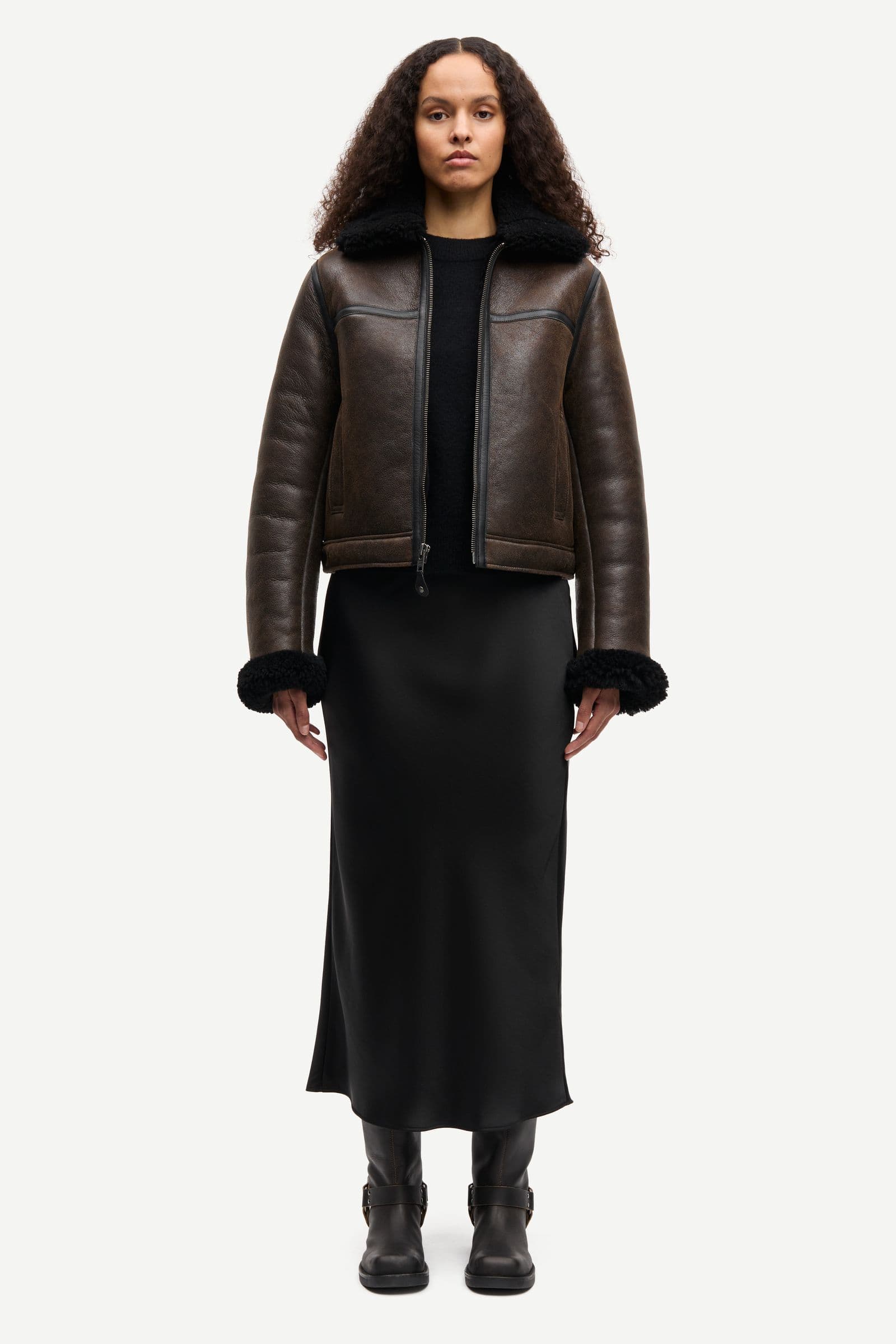 Safreya jacket 15692 Dark brown crackled