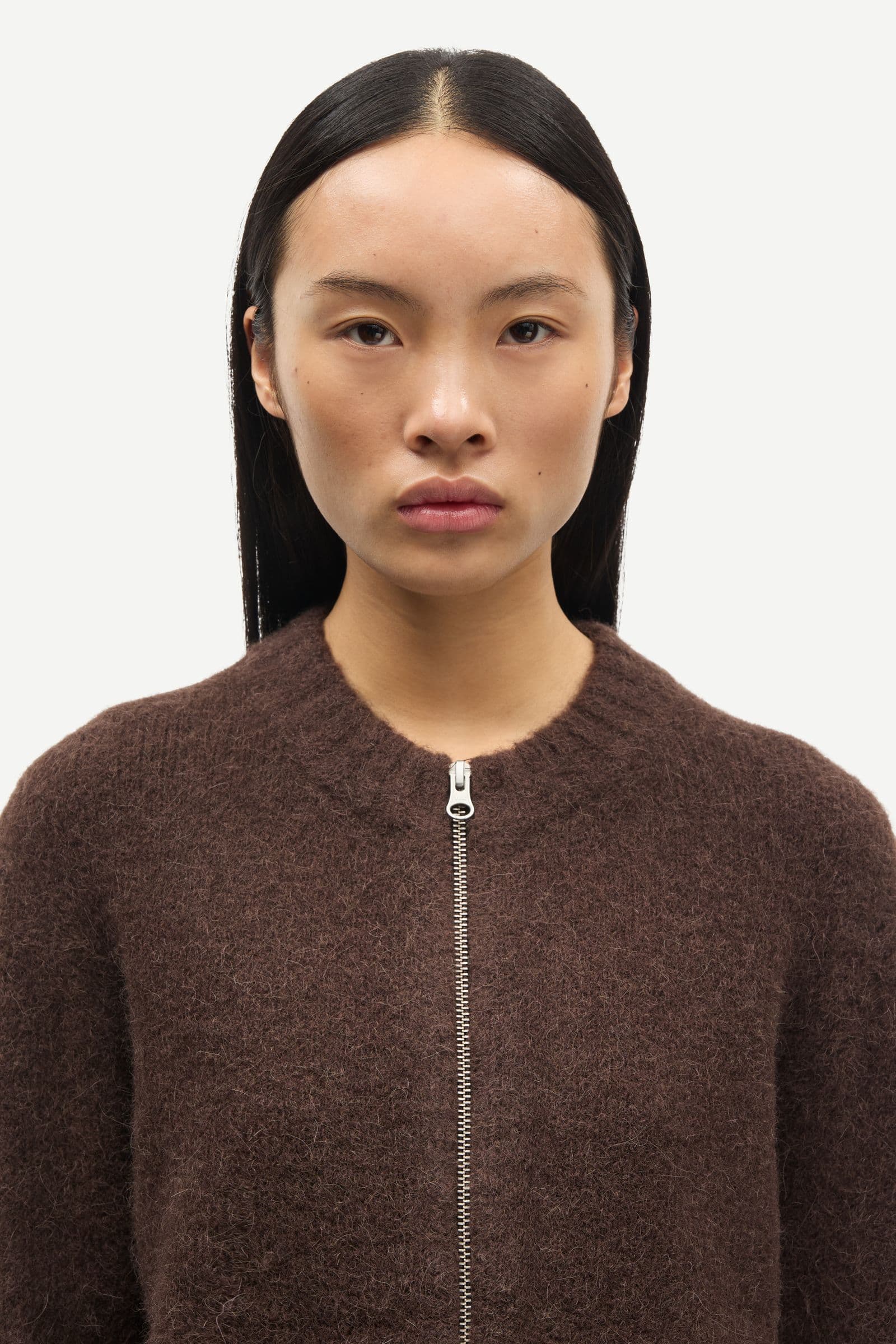 Sajeanine zip cardigan 15425 Black Coffee