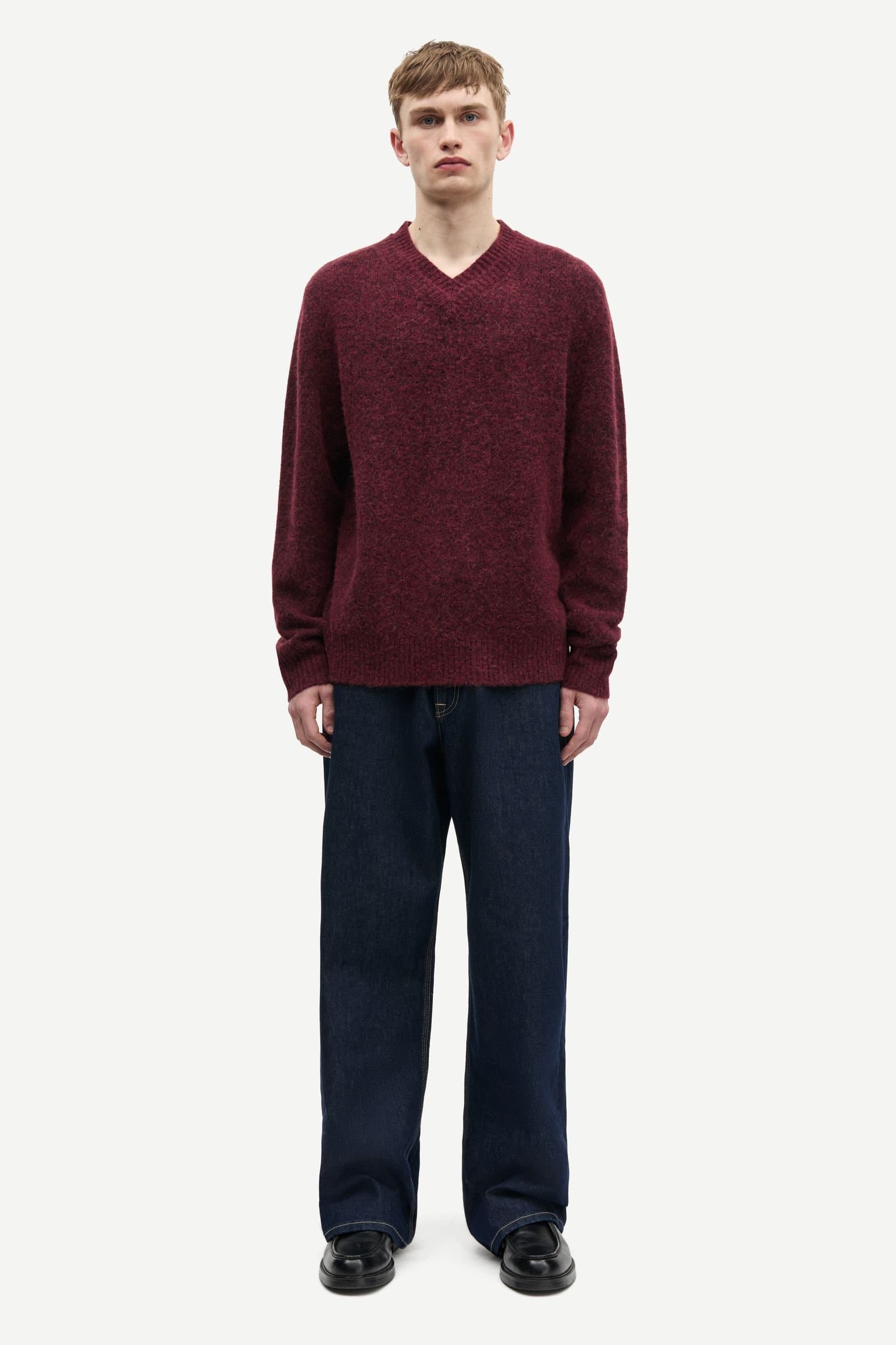 Safloyd v-neck 15827 Rum Raisin Mel.